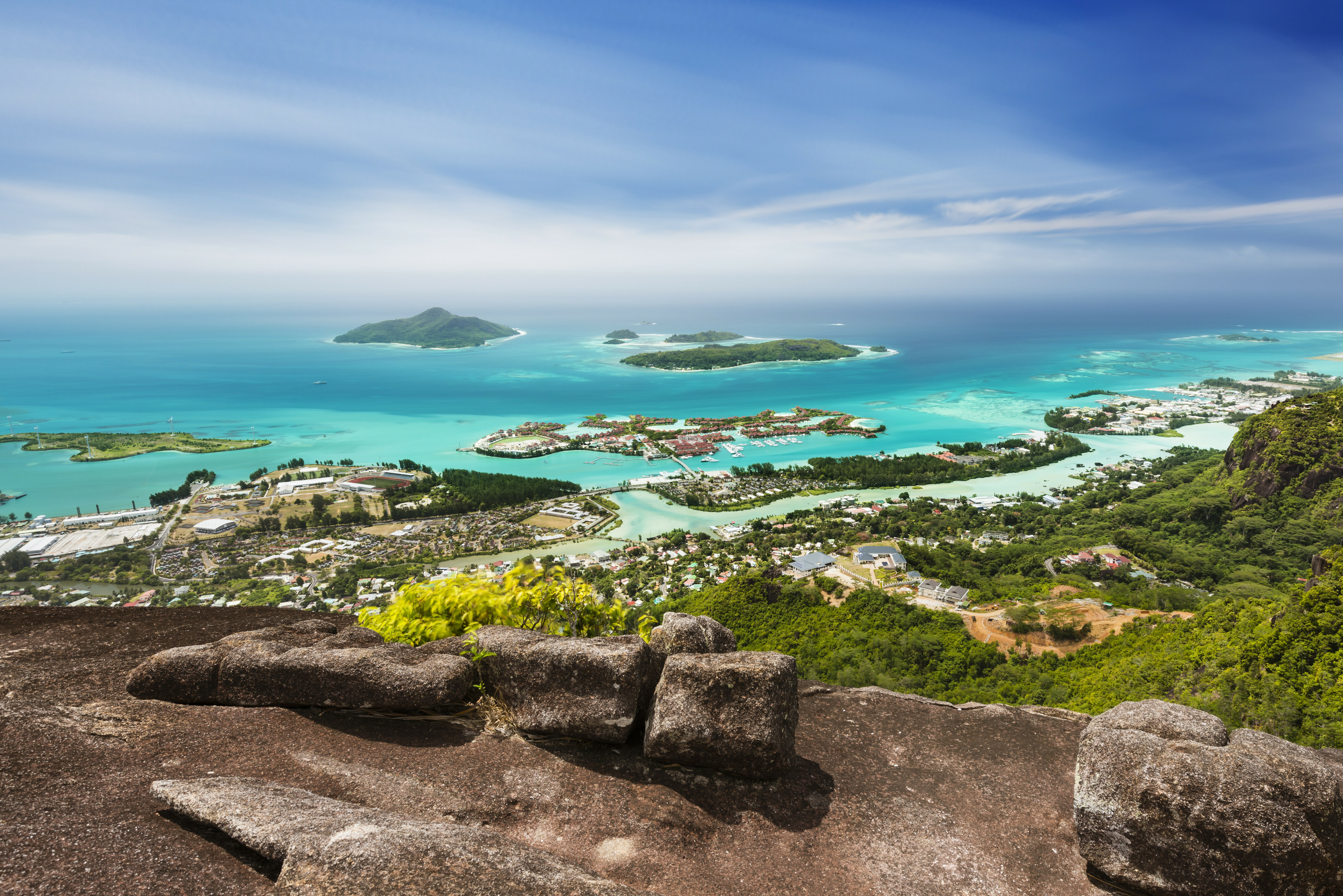 Uitzicht op Mahe Seychellen