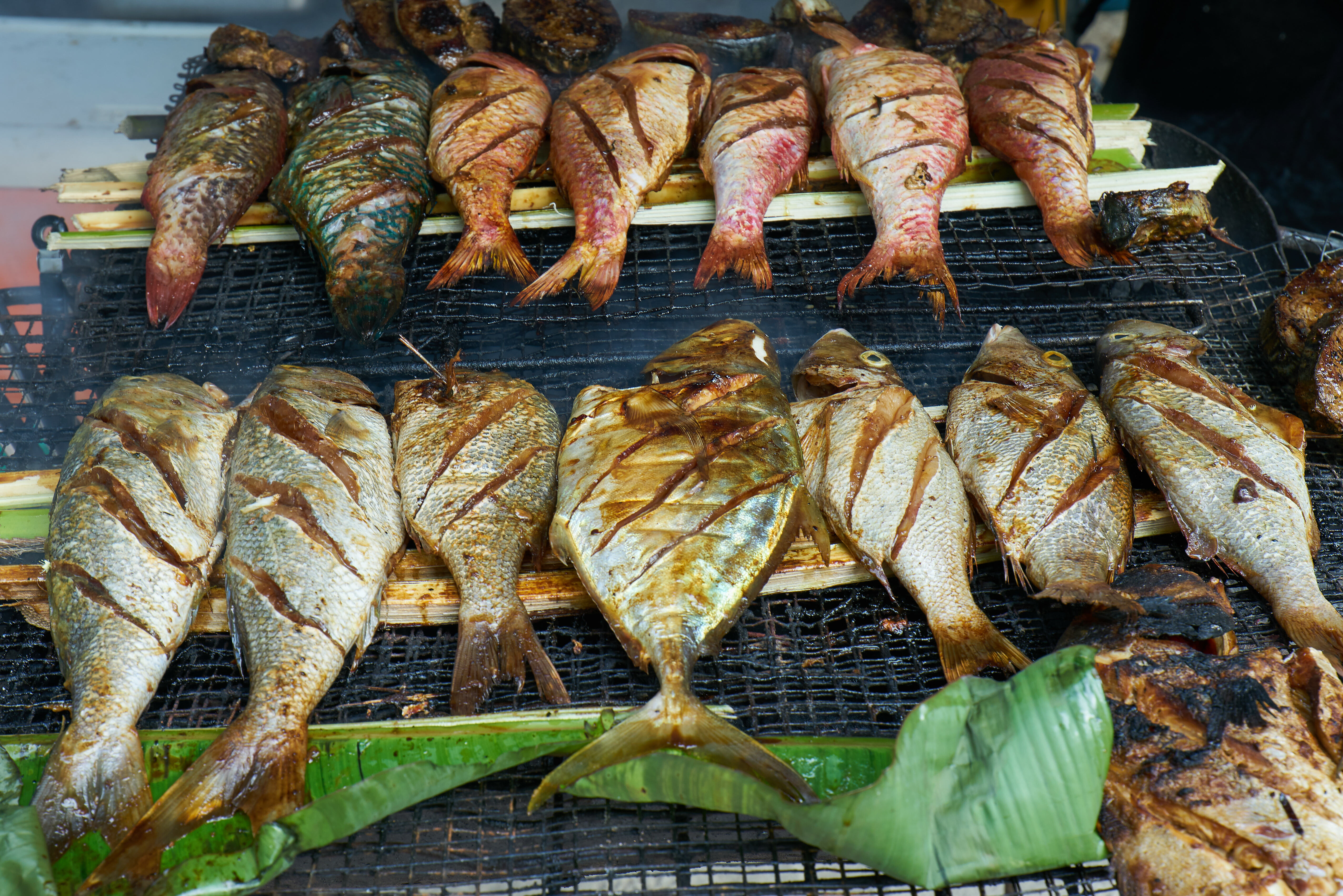 Vis van de lokale markt Mahe Seychellen