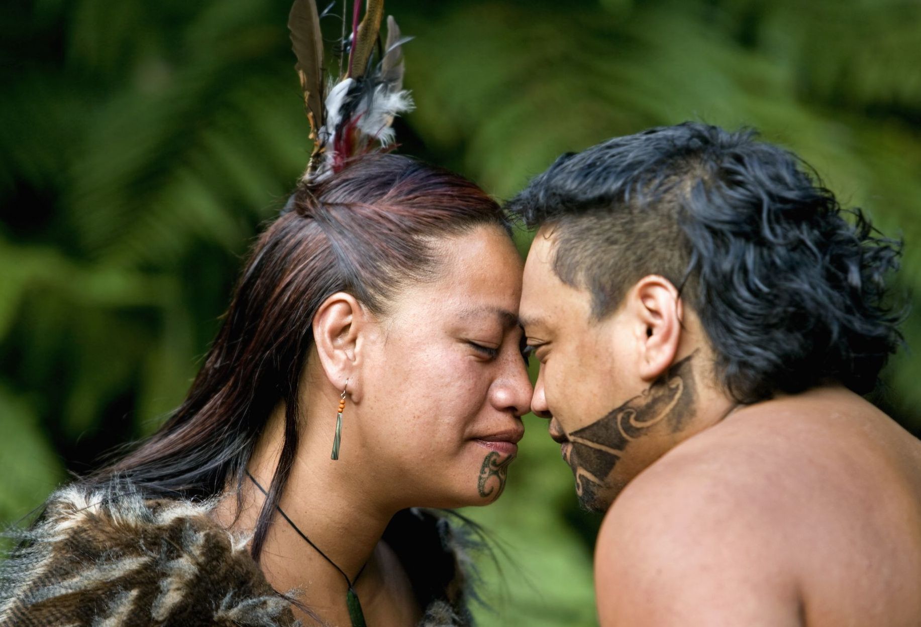 Maori Hongi begroeting