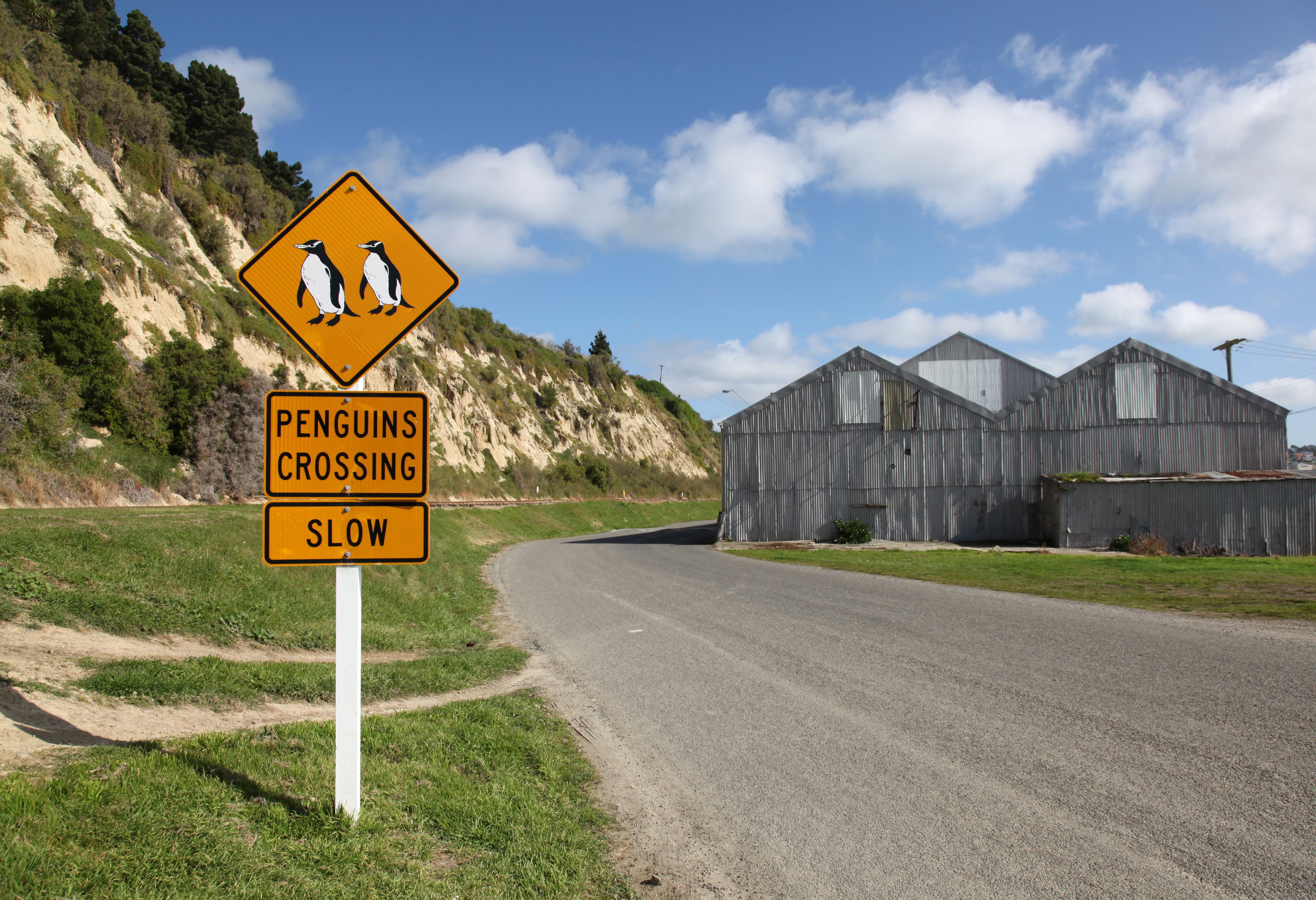 Verkeersbord bij Oamaru