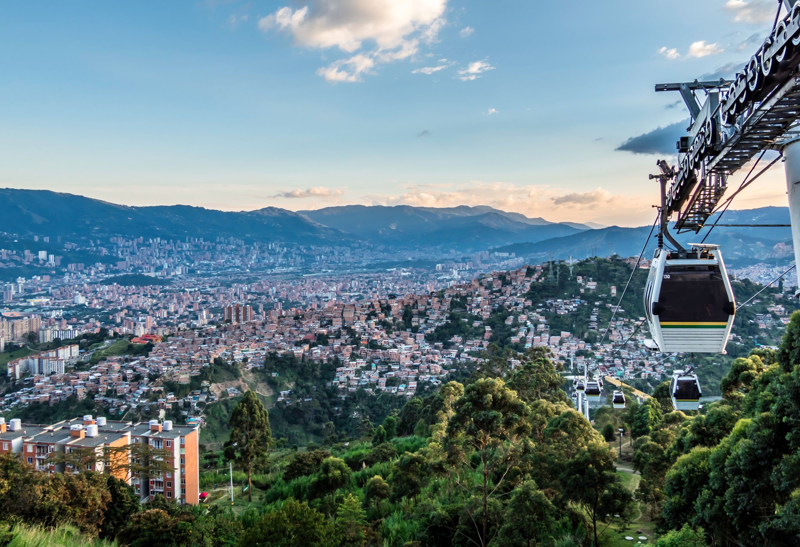 Colombia Medellin Skyline Kabelbaan