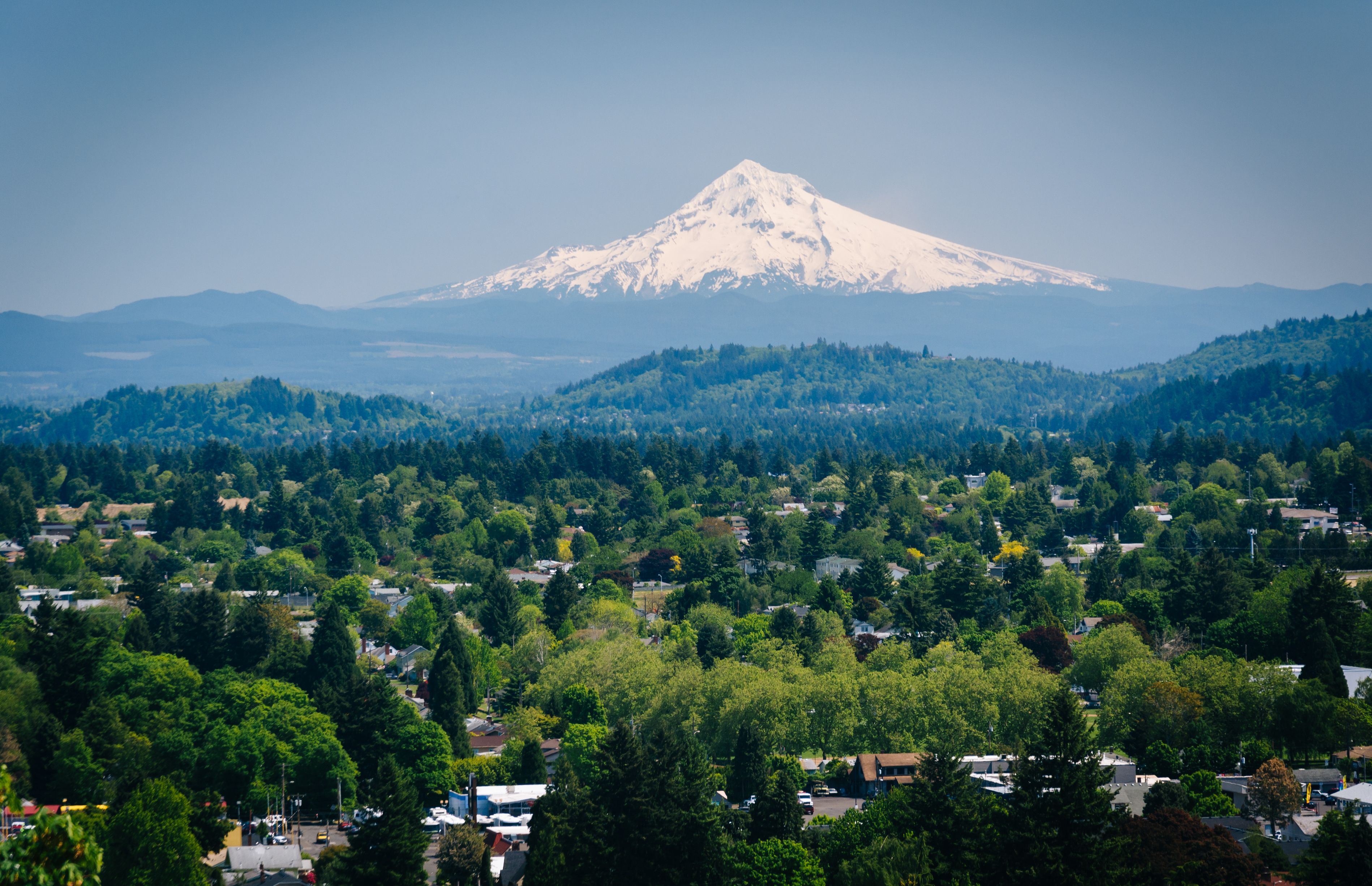 Mount Tabor Park view on Mount Hood in Portland