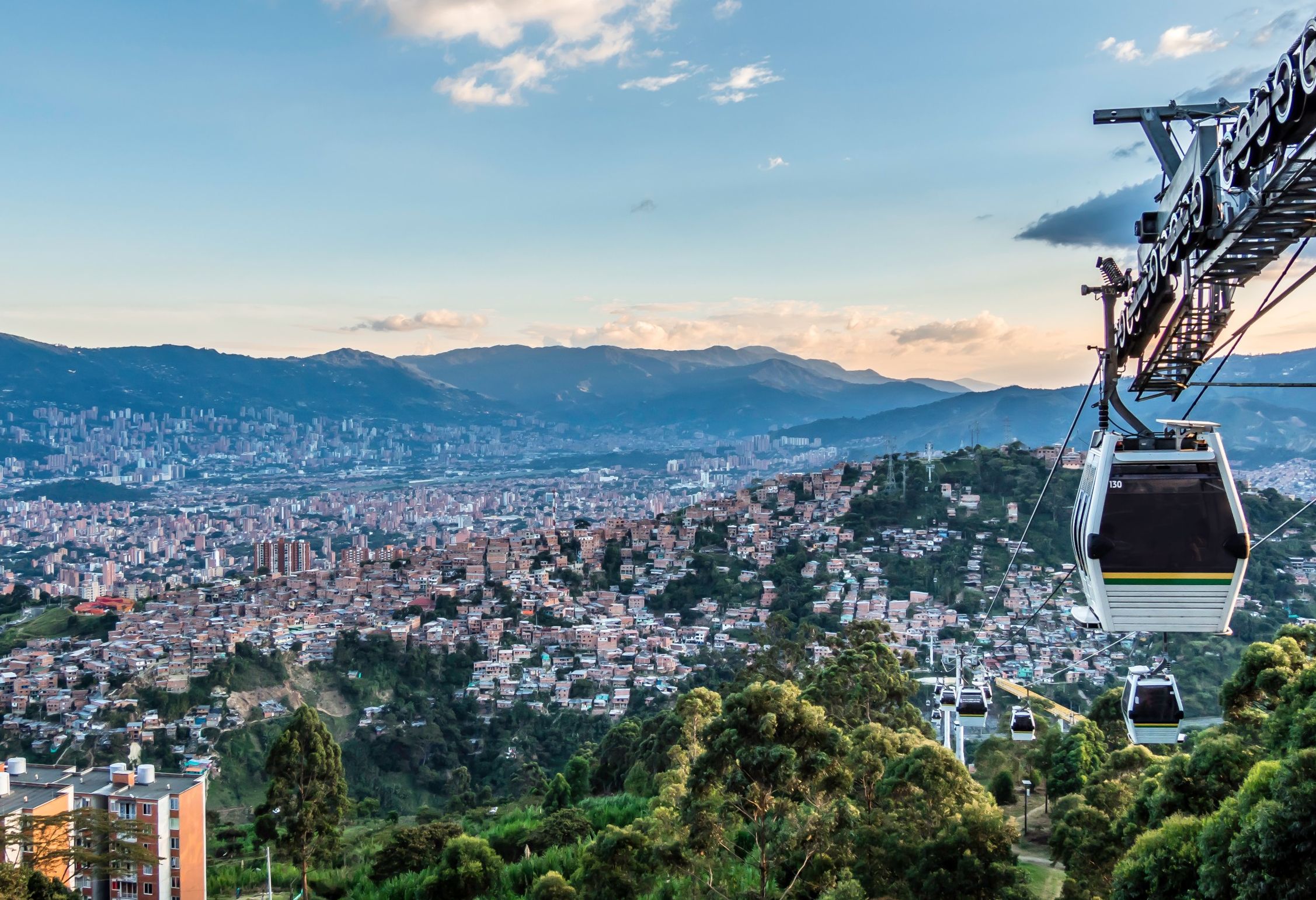 Kabelbaan in Medellin in Colombia
