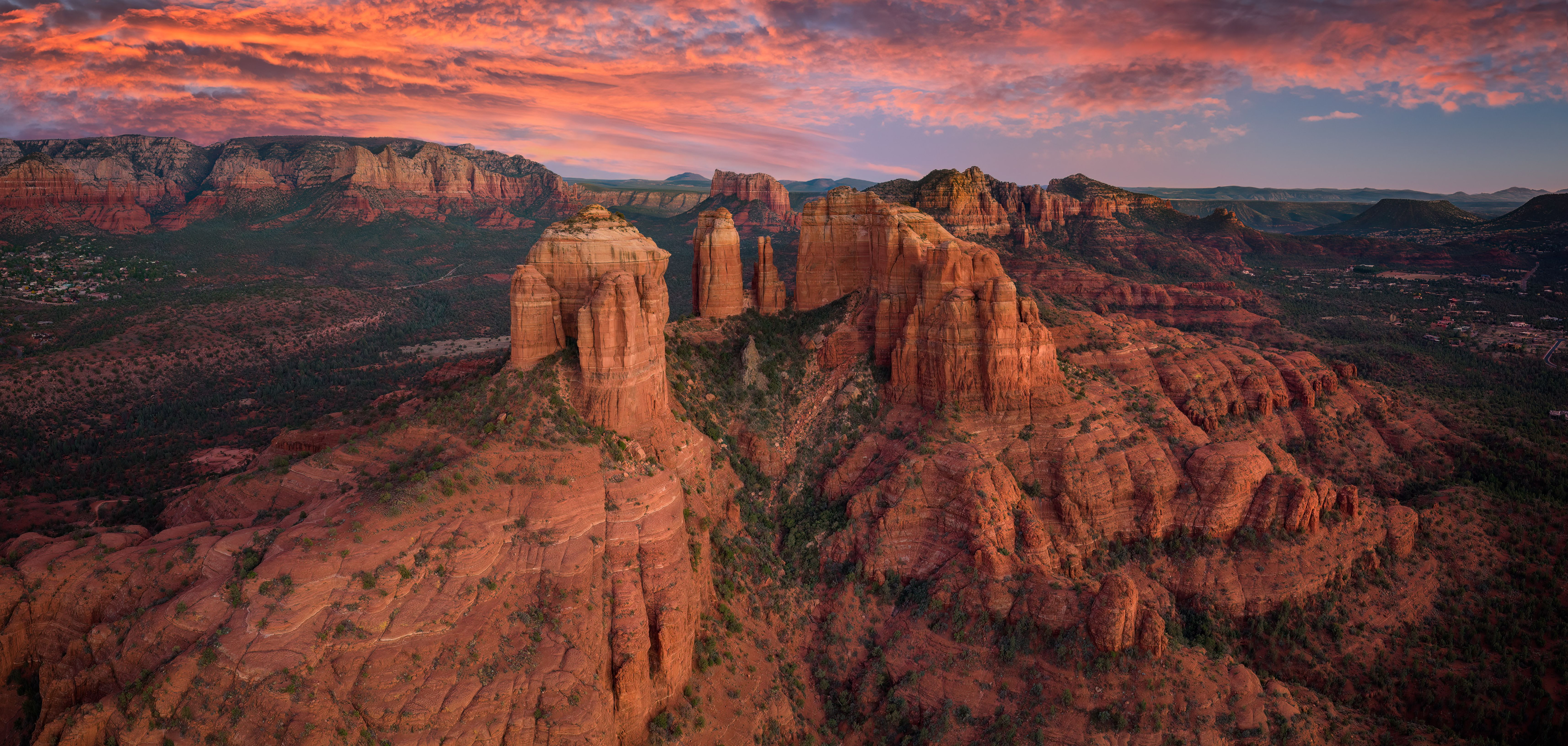 Amerika-Arizona-Sedona-zonsondergang