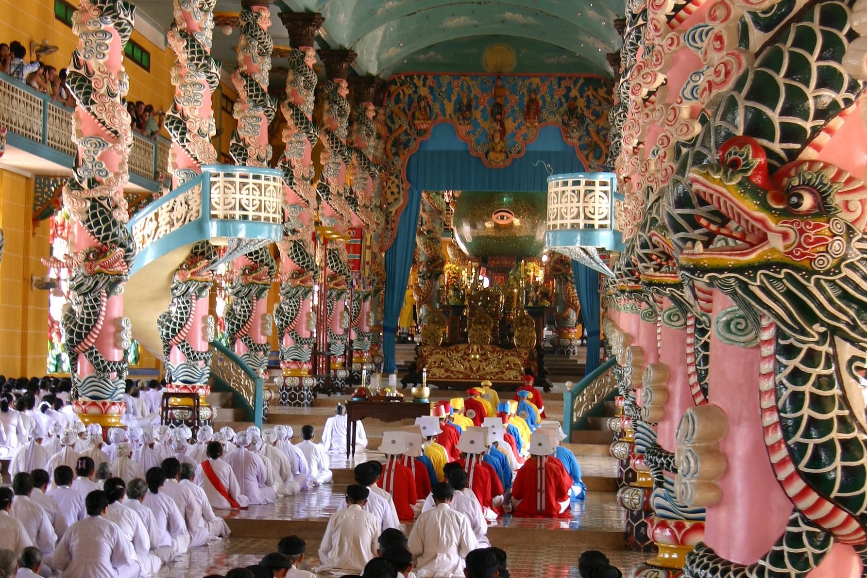 De Cao Dai tempel in de provincie Tay Ninh in Vietnam