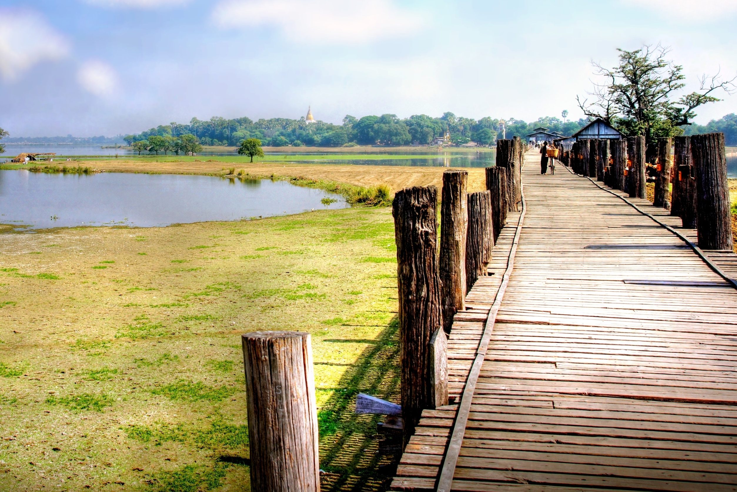 U Bein brug in Amarapura vlakbij Mandalay