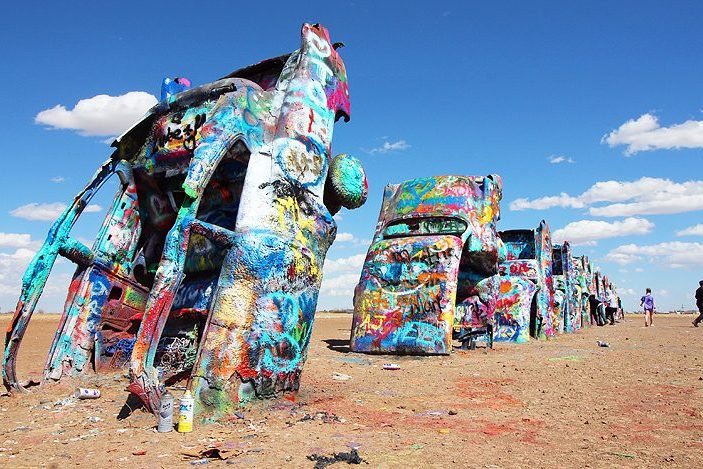Cadillac ranch in Amarillo in Texas