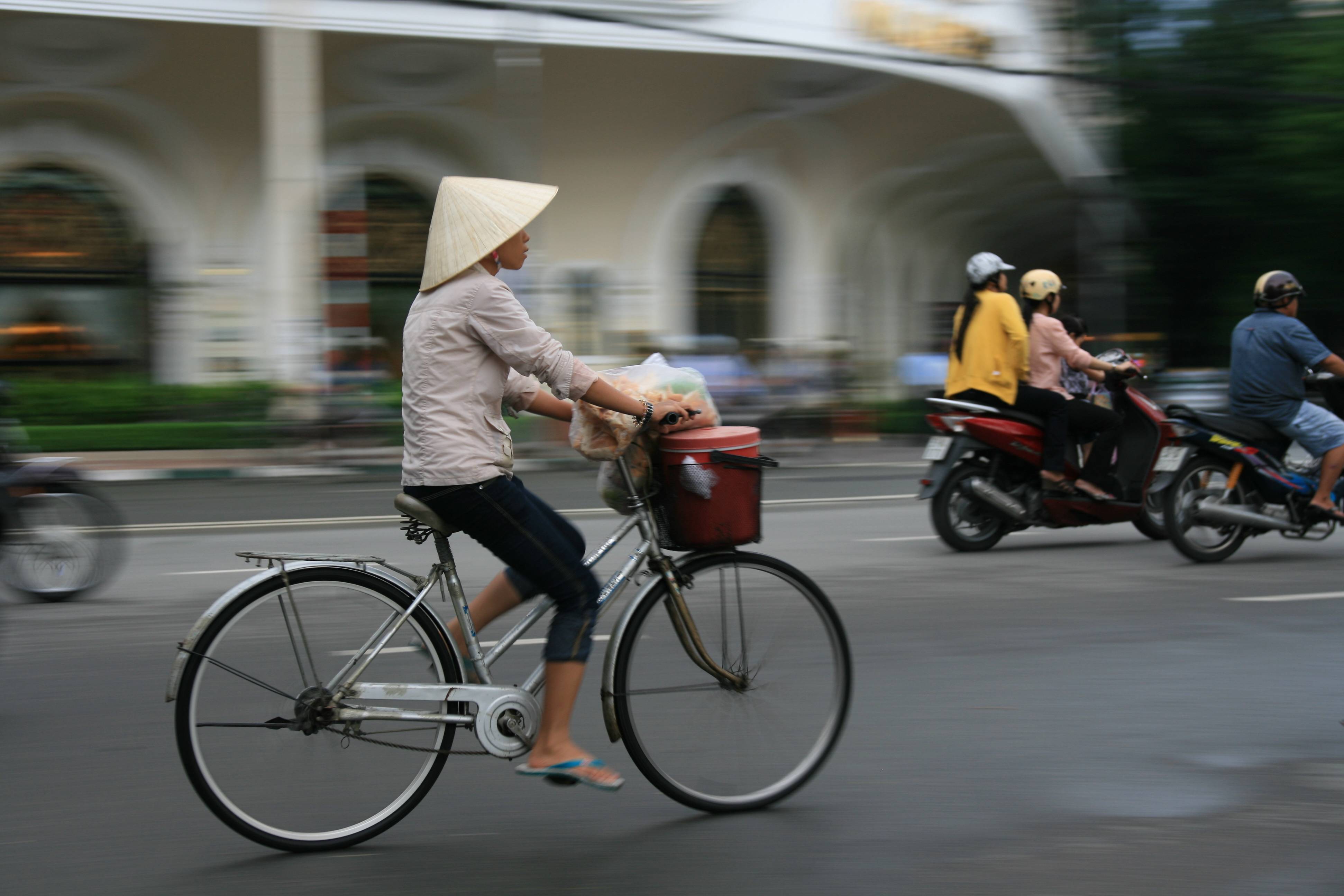 Straatbeeld van Hanoi in Vietnam