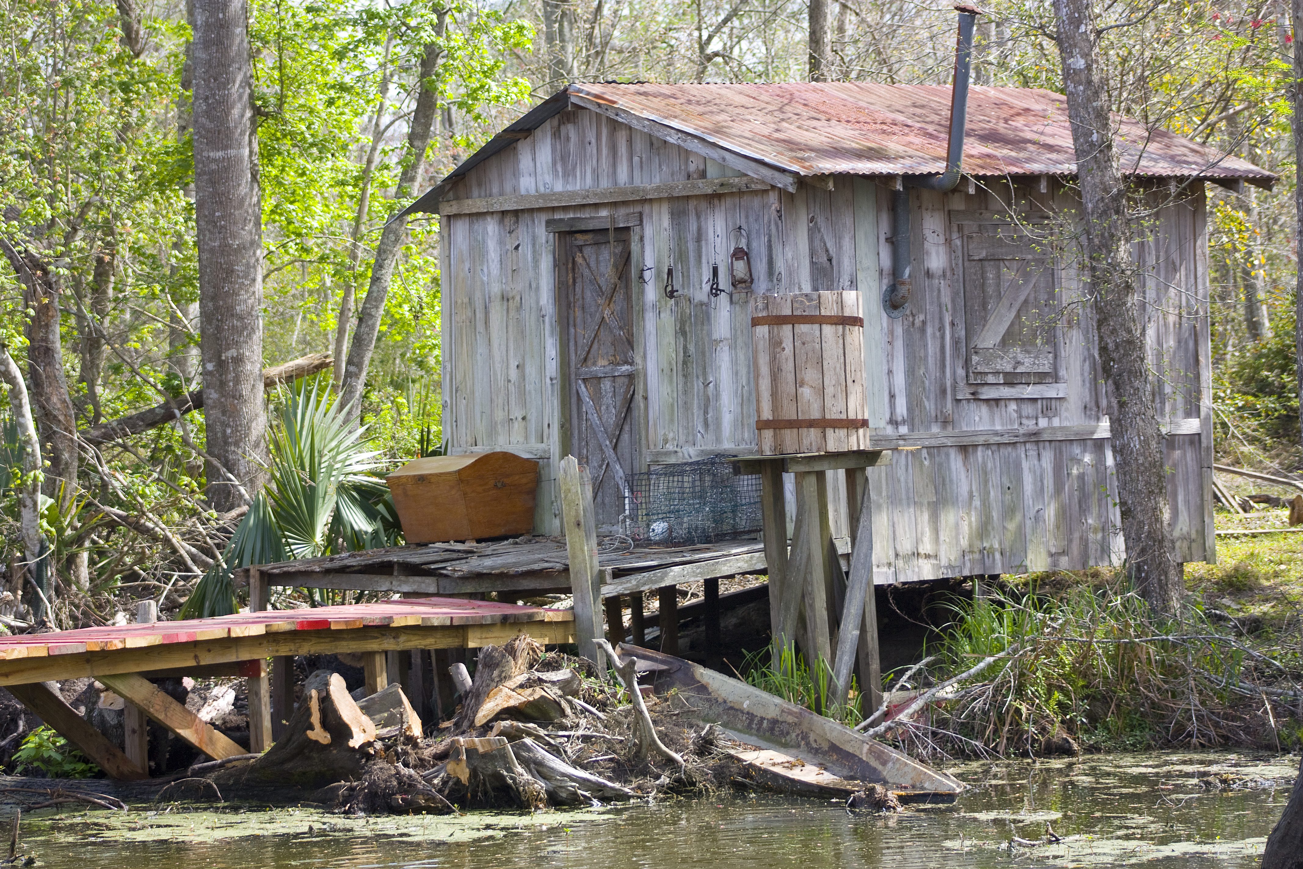 Huisje in de bayou van New Orleans in Amerika