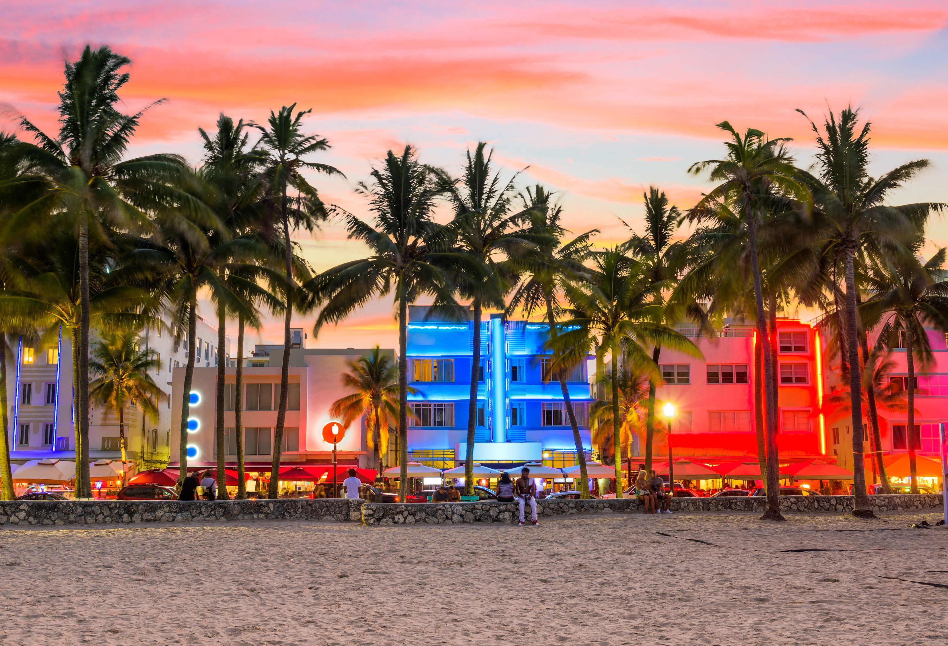 Ocean Drive in Miami in Florida Amerika
