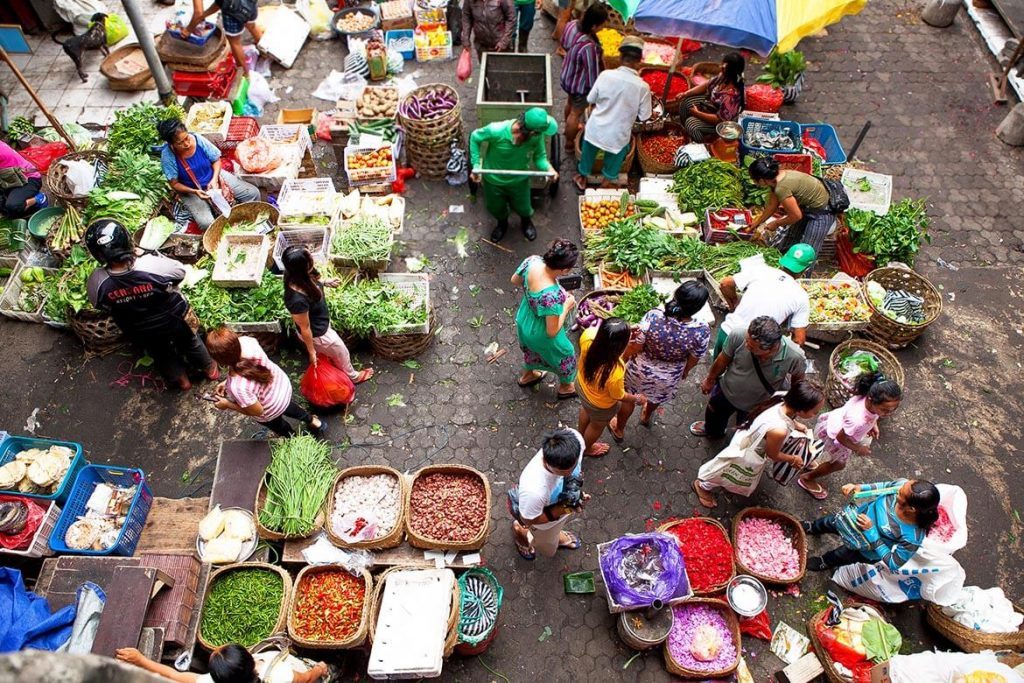 Traditionele markt in Ubud op Bali