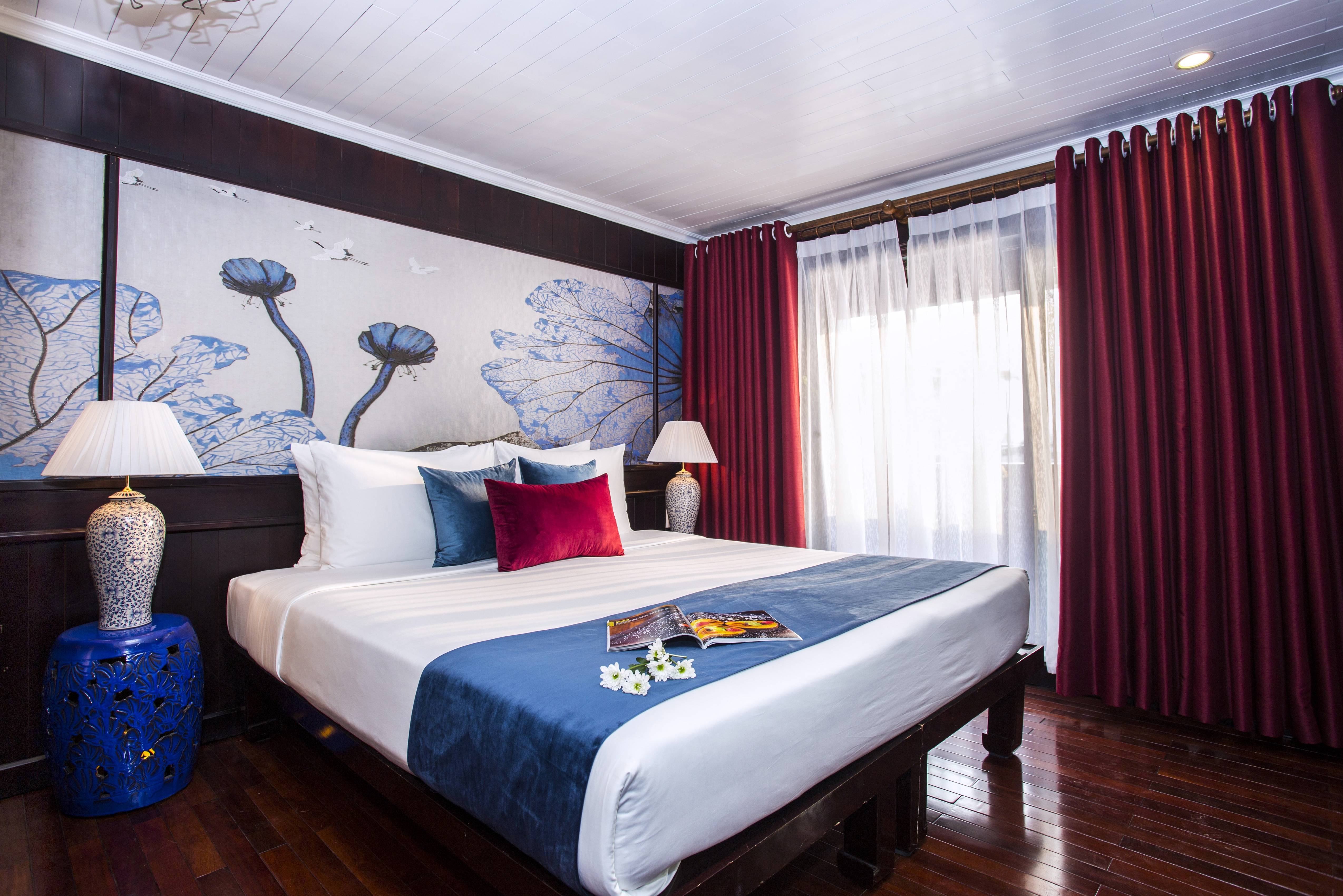 Hut op de Bhaya Legend in Halong Bay, Vietnam