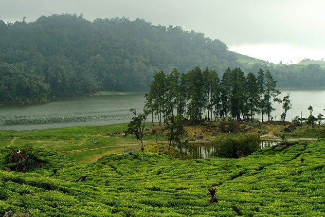 Patenggang Lake bij Bandung op Java