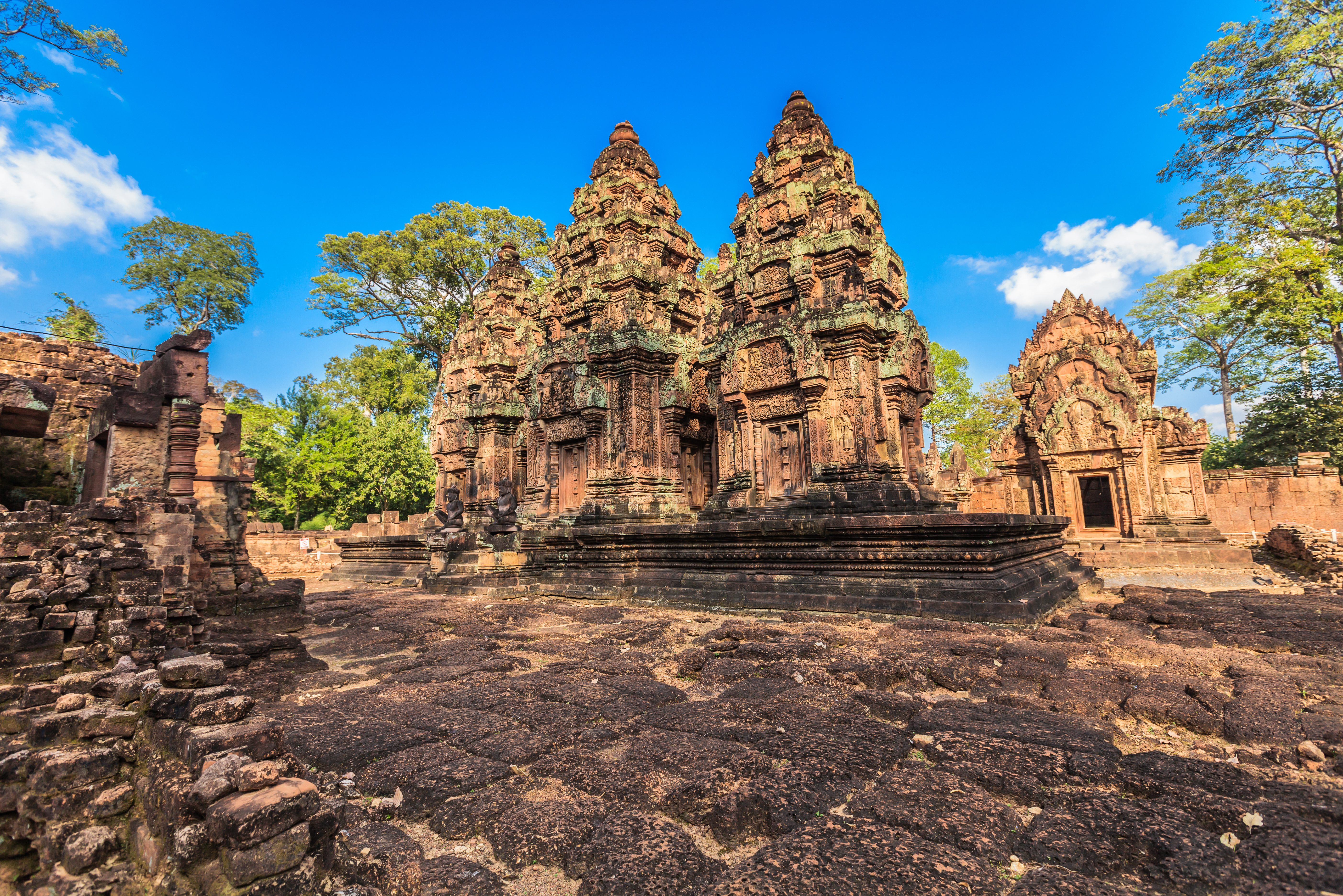Banteay Srei in het Angkor tempelcomplex in Cambodja
