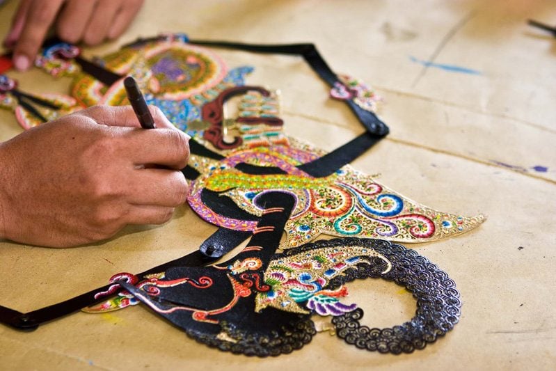 Wayang Kulit poppen in Yogyakarta