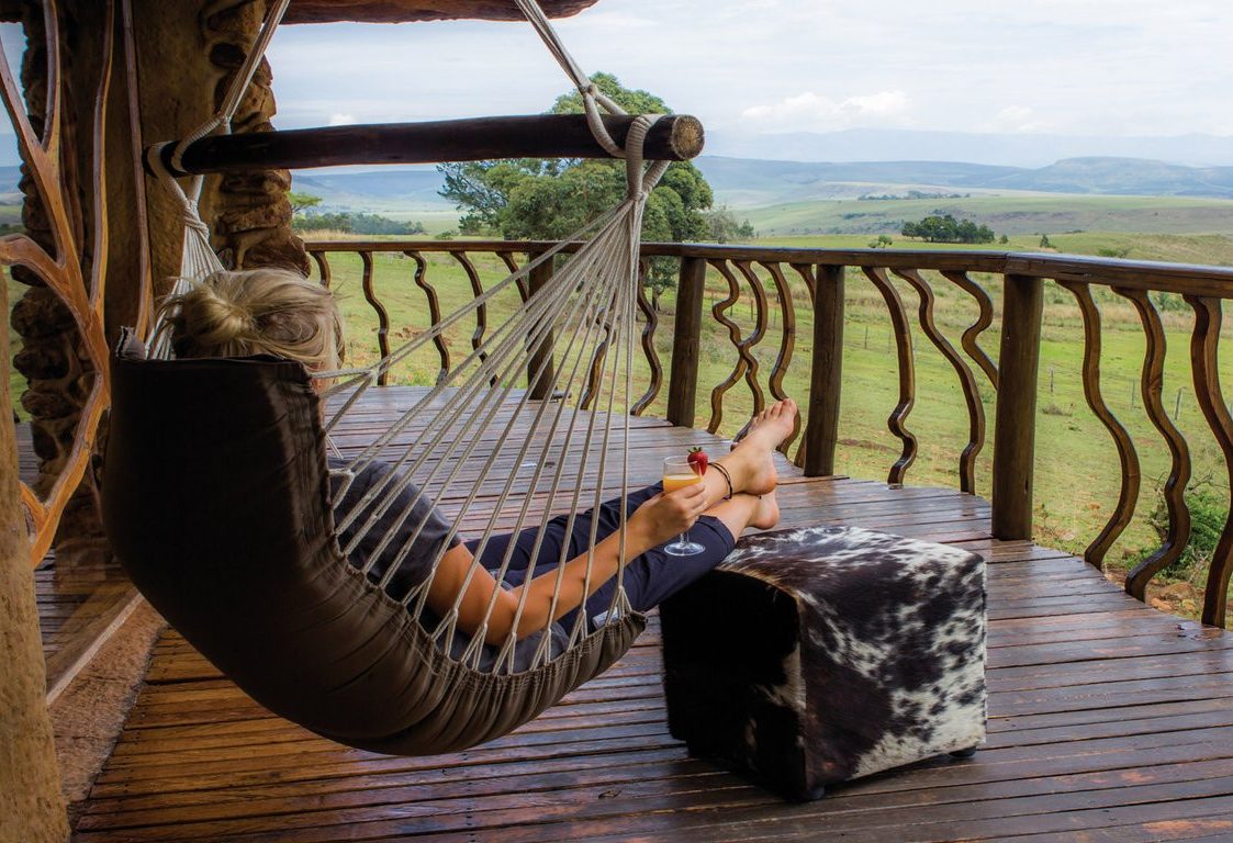 Relaxen in Antbear Lodge in de Drakensbergen