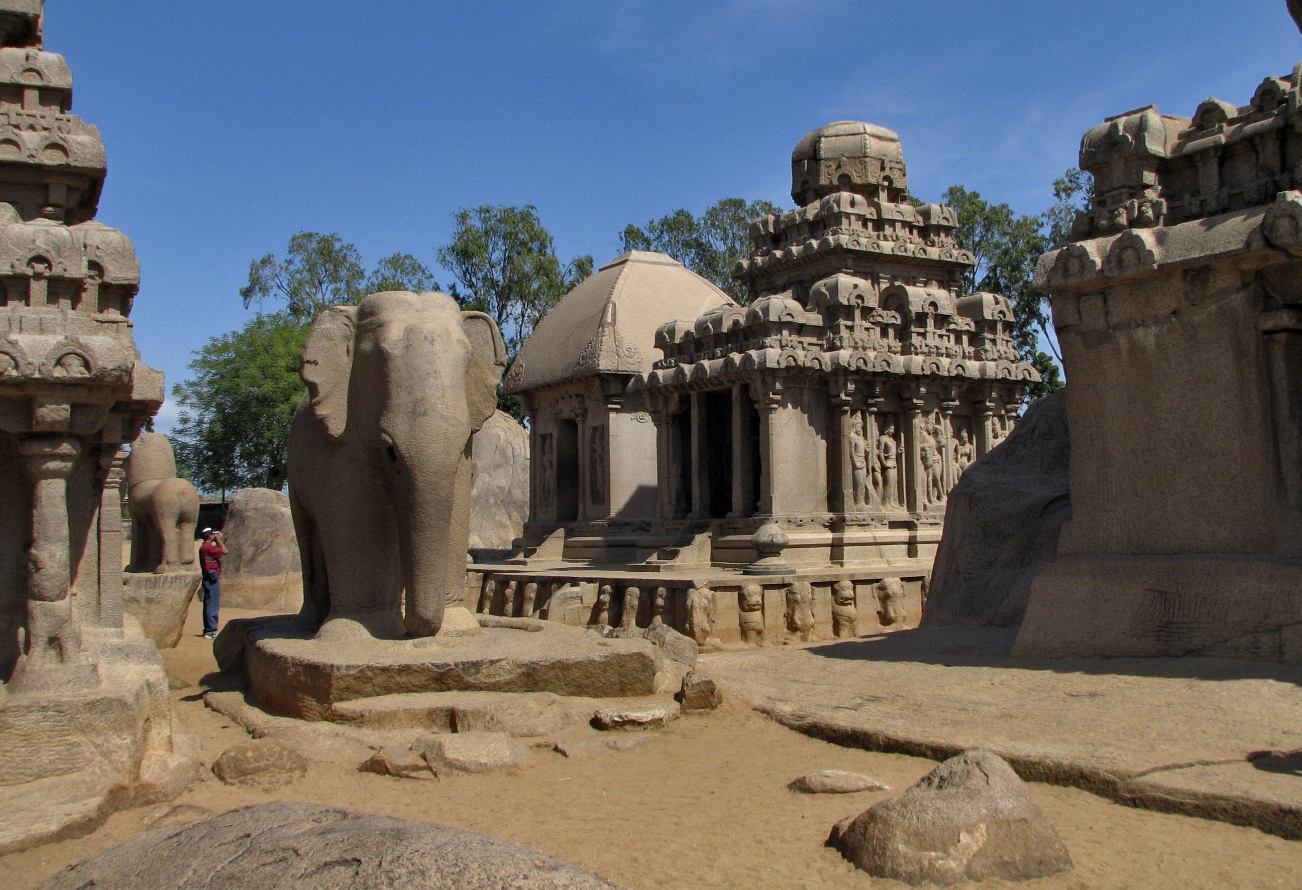 Tempel aan het strand van Mahabalipuram in India