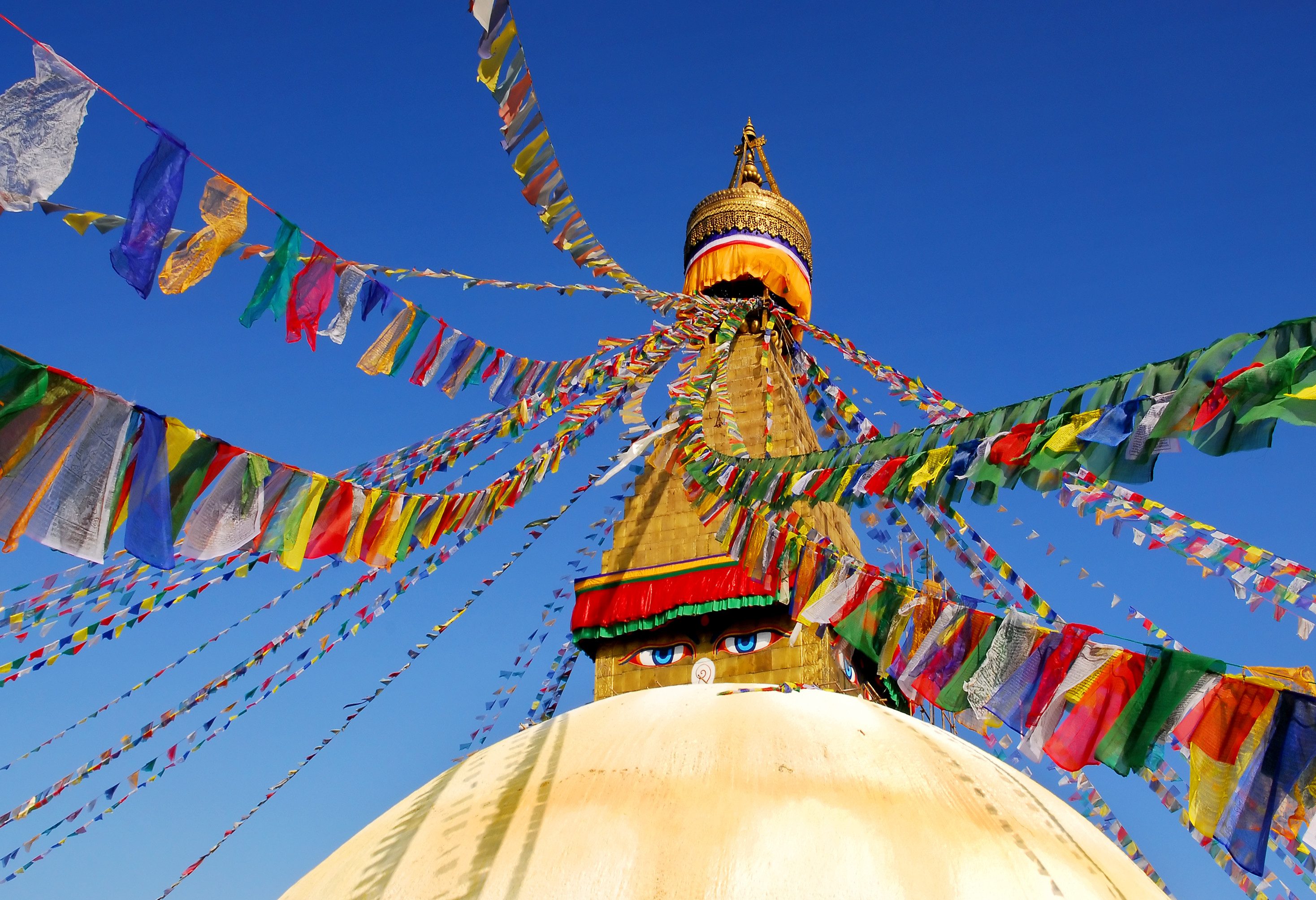De Bodhnath Stupa in Kathmandu in Nepal