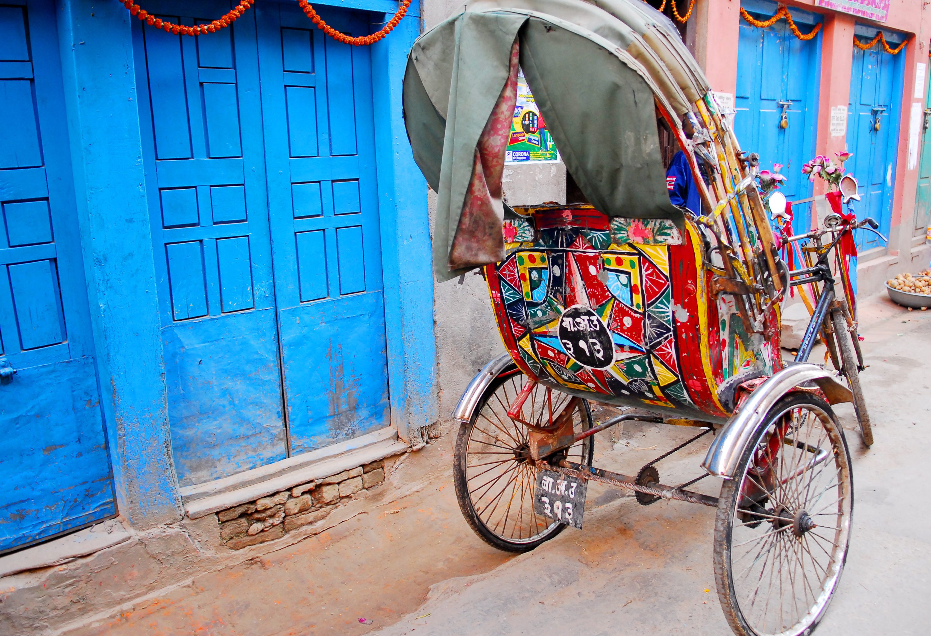 Riksja in Kathmandu in Nepal