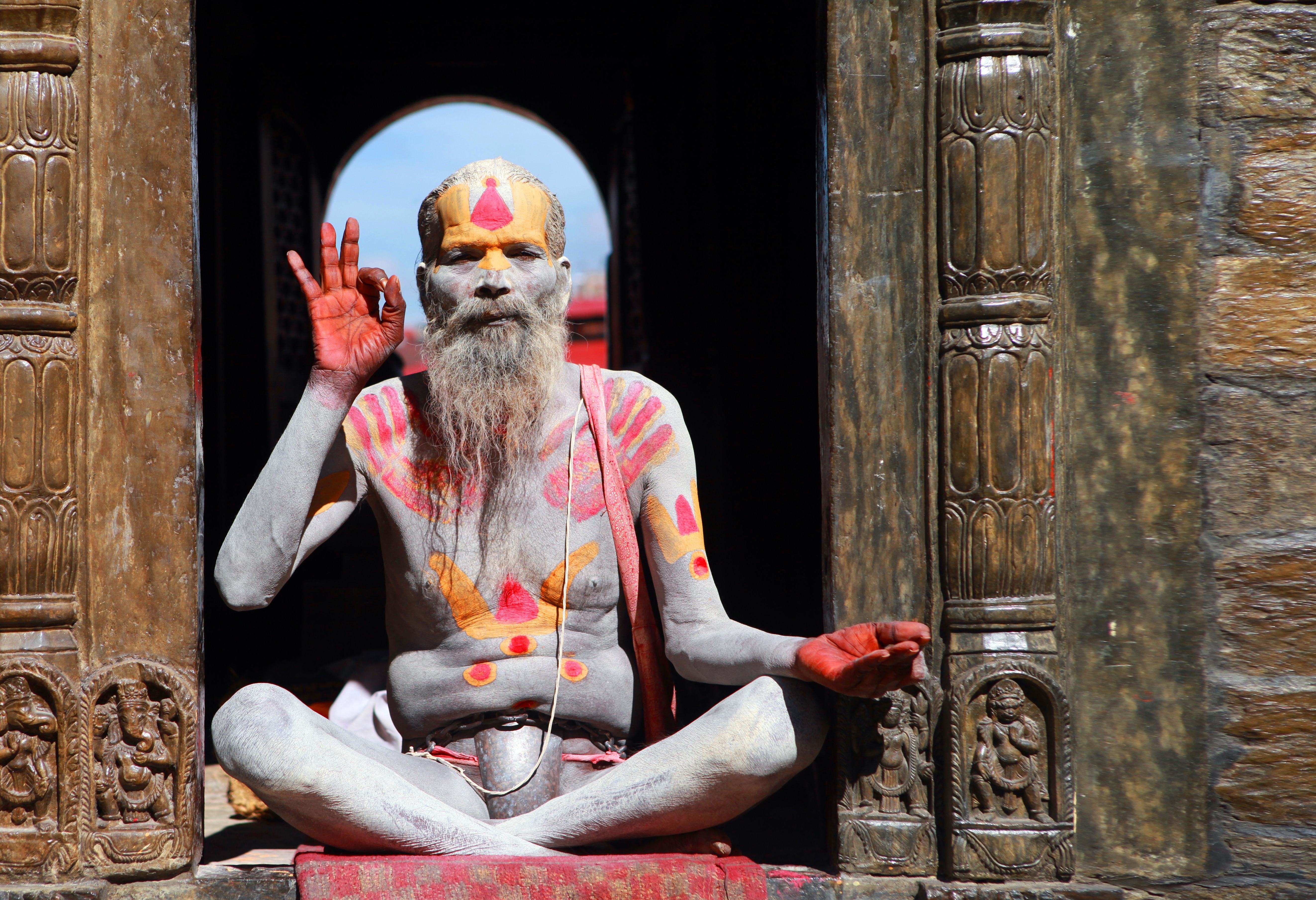 Een heilige sadhu in Kathmandu