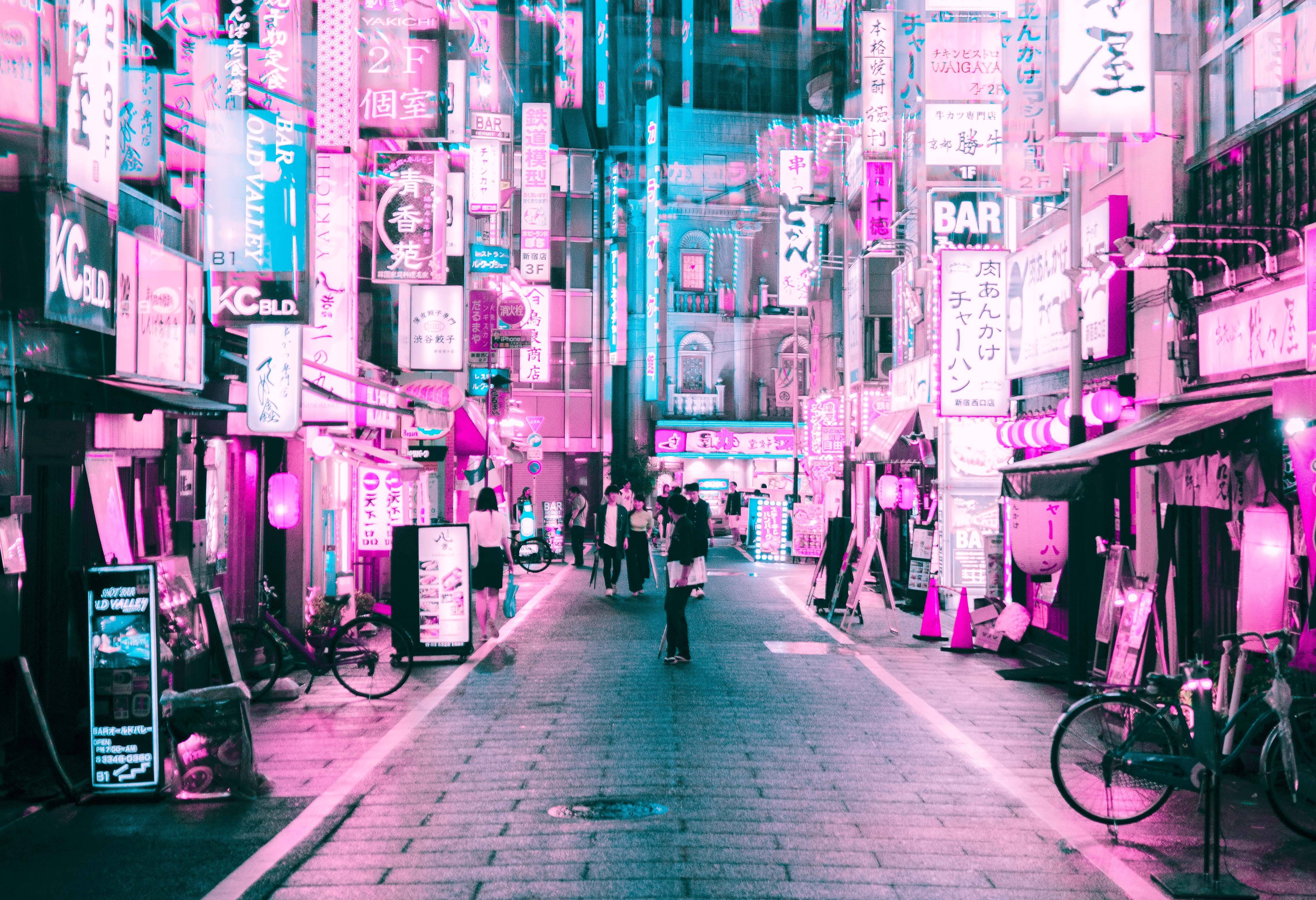 Neon lichten in Tokyo