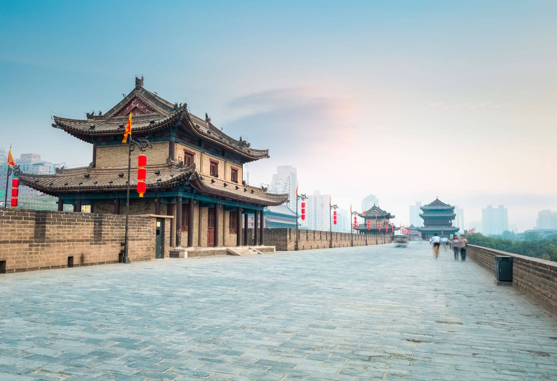 Stadsmuur in Xian in China