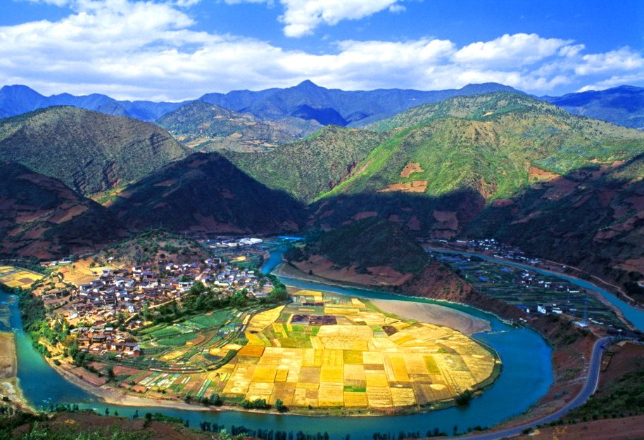 Dali in Yunnan vanuit de lucht in China