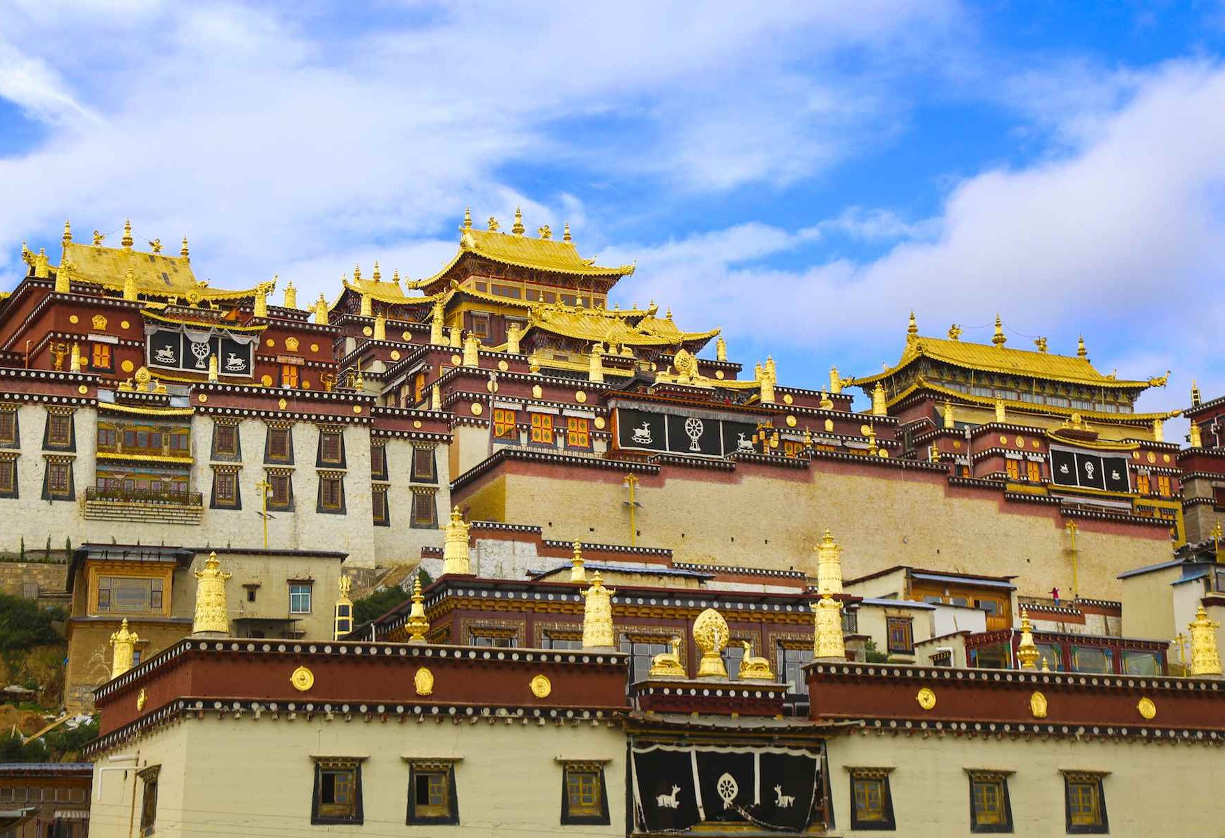 De tempel in Zhongdian in China