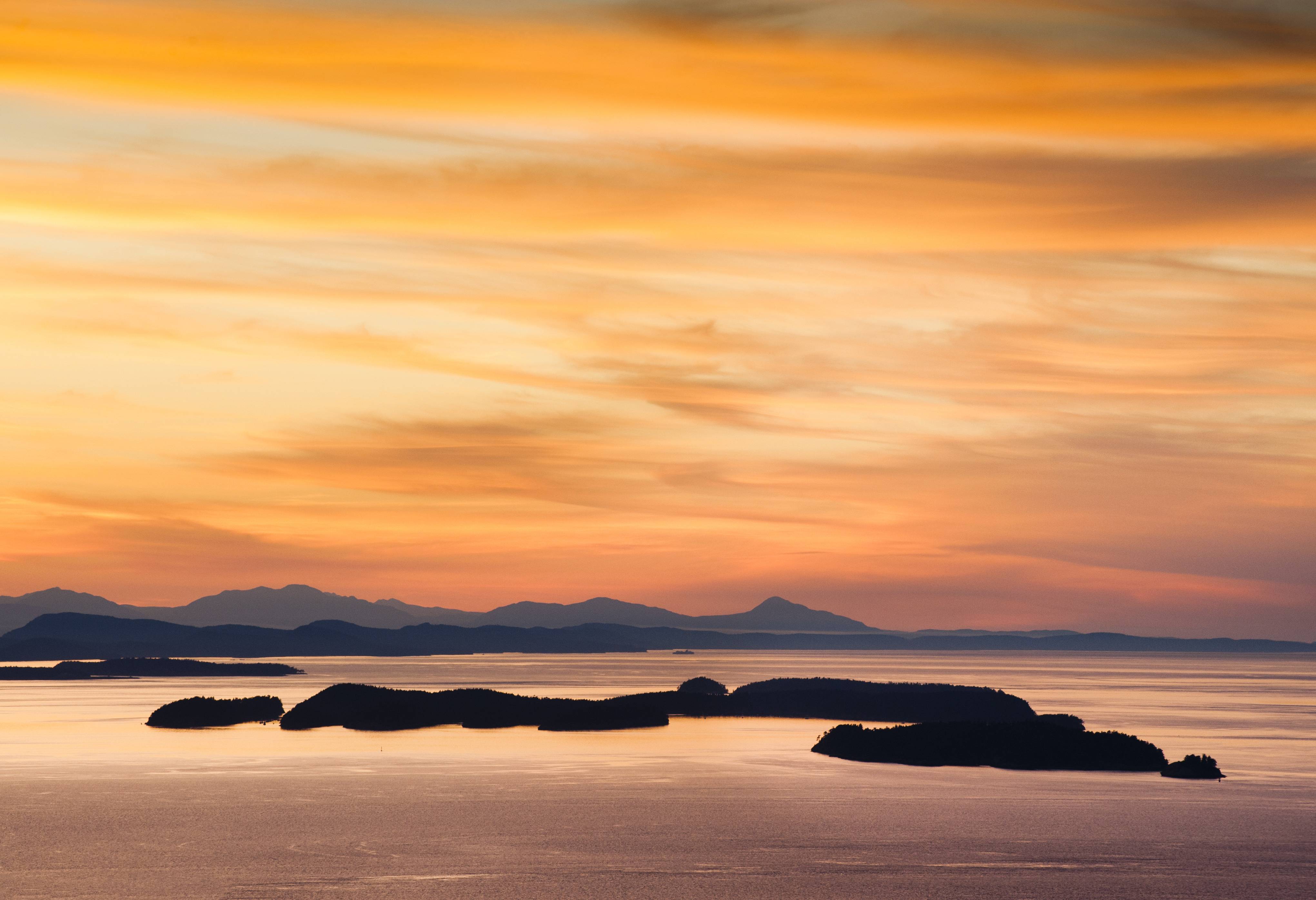 San Juan Island in Washington bij zonsopgang
