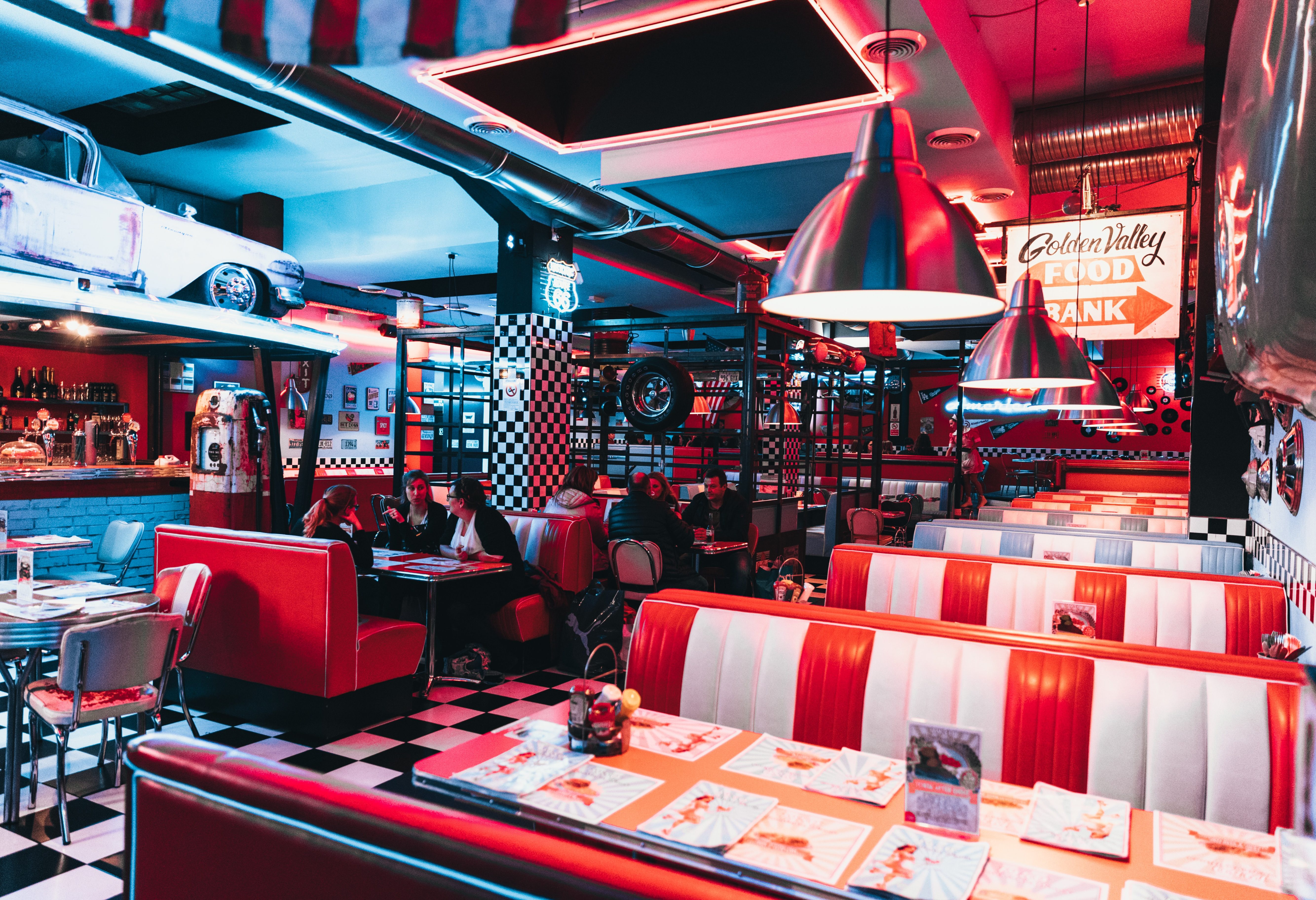 Een typische lokale diner in Amerika