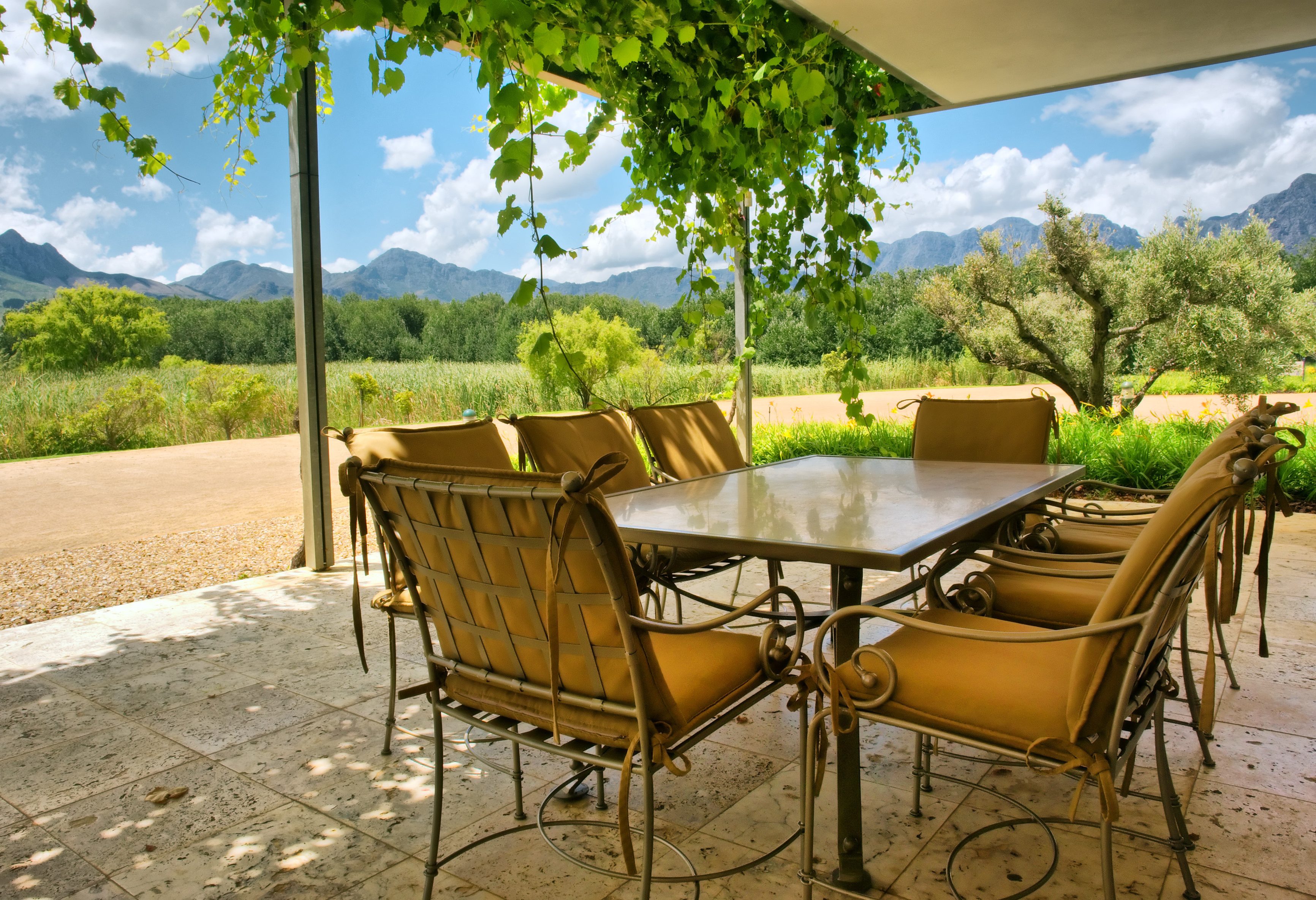 Terras in Stellenbosch in Zuid-Afrika