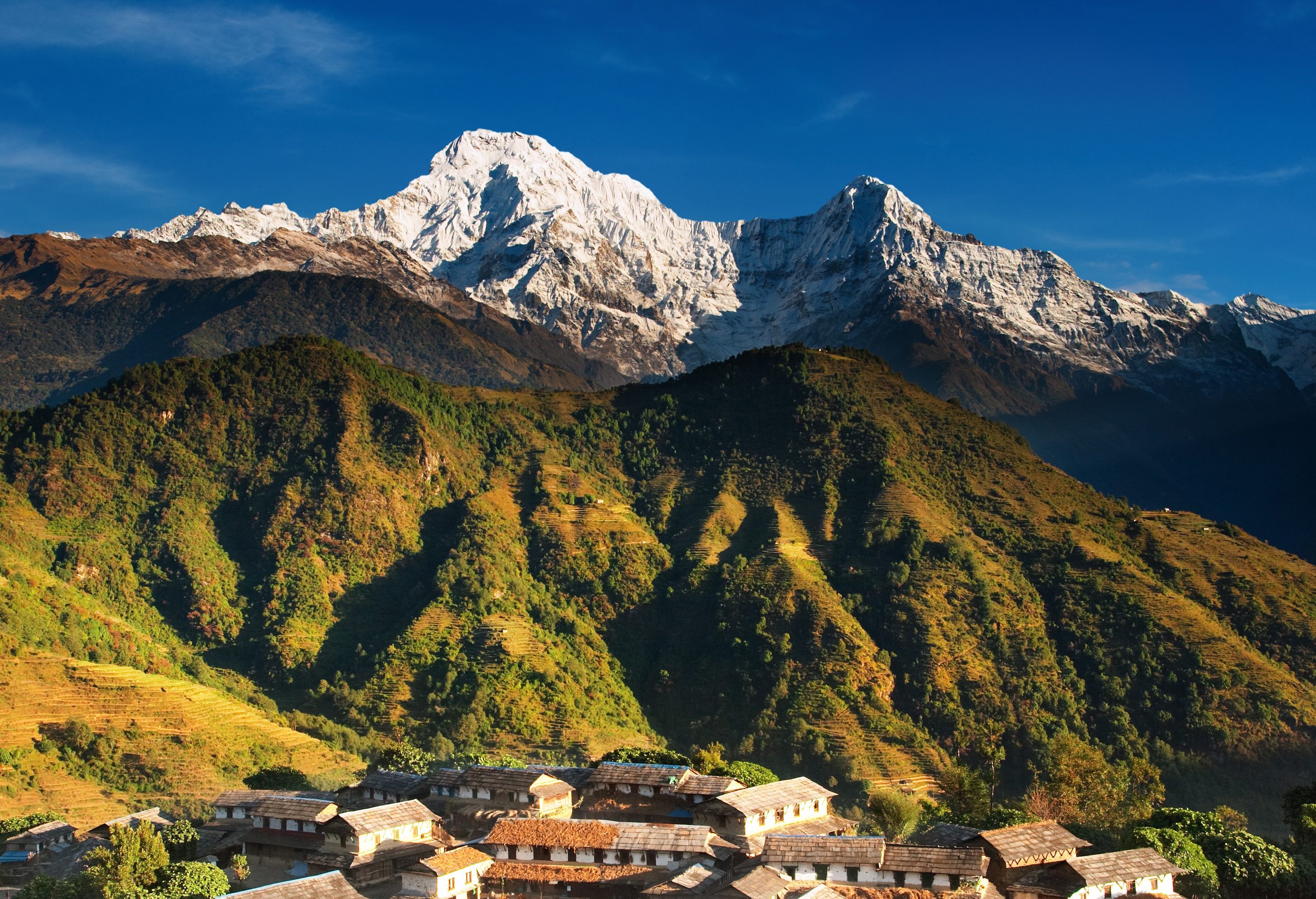 Dorp in Nepal in de Himalaya