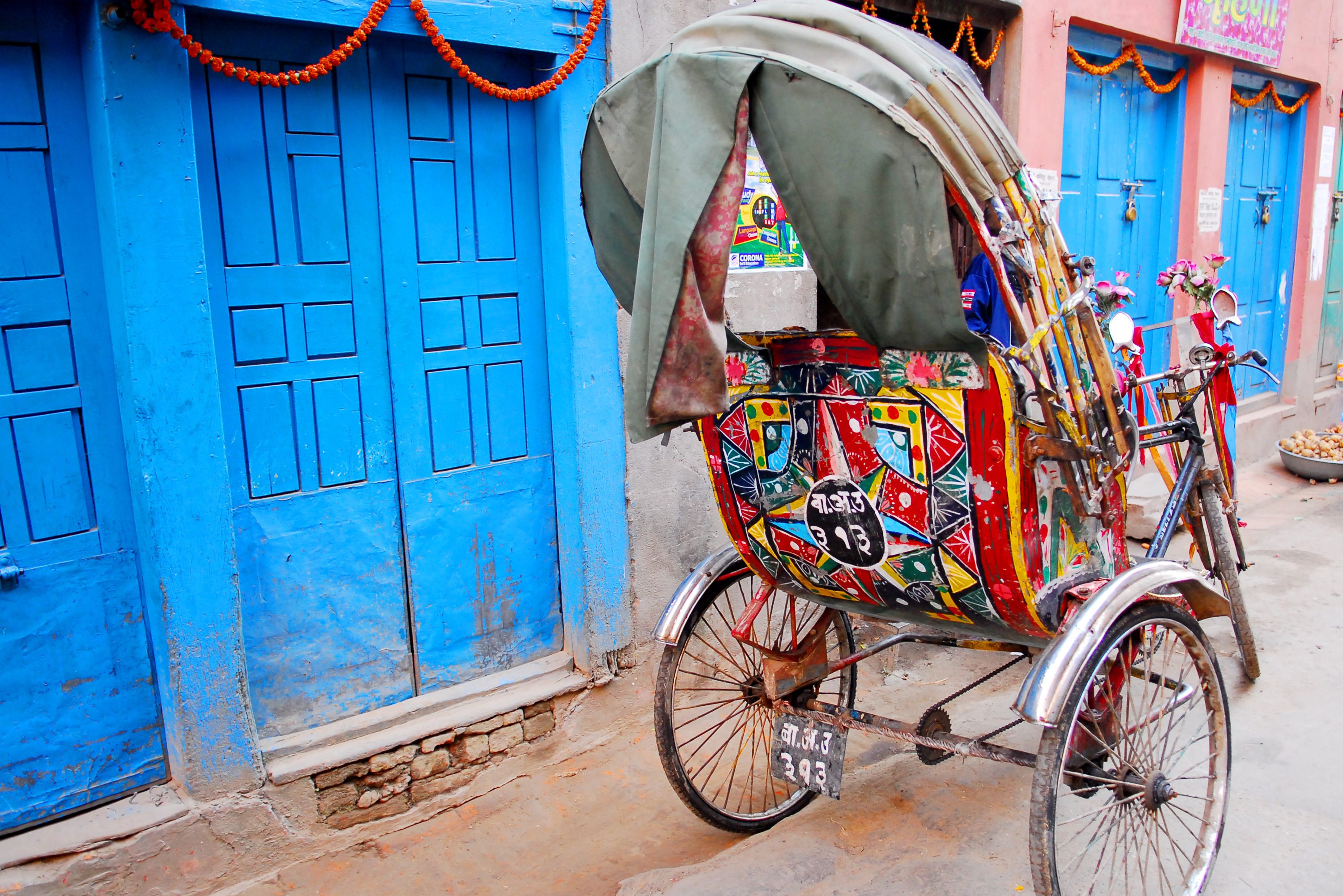 Riksja in Kathmandu in Nepal