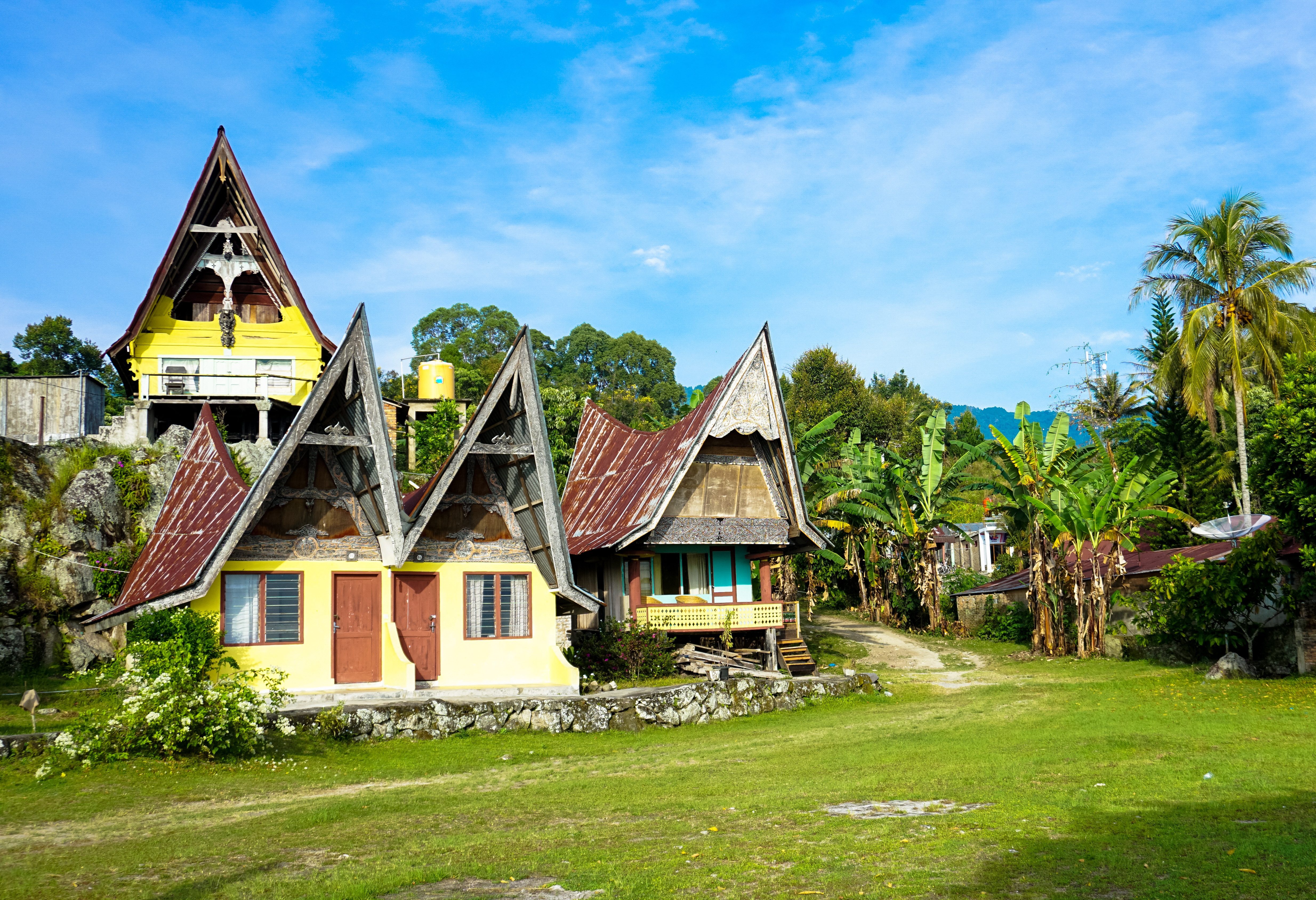 Batak dorp op Samosir Toba Meer Sumatra