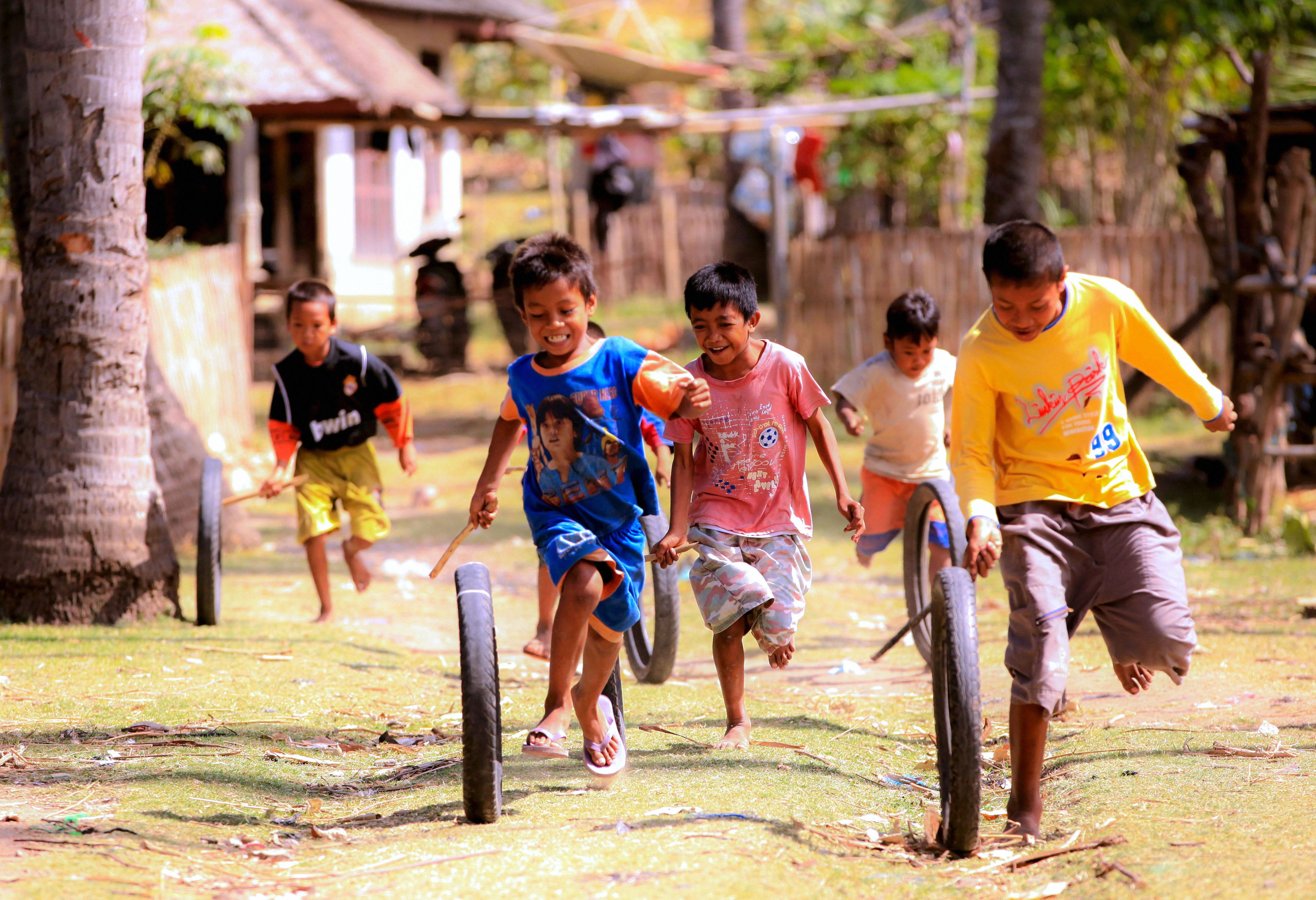 Blije kinderen op Lombok