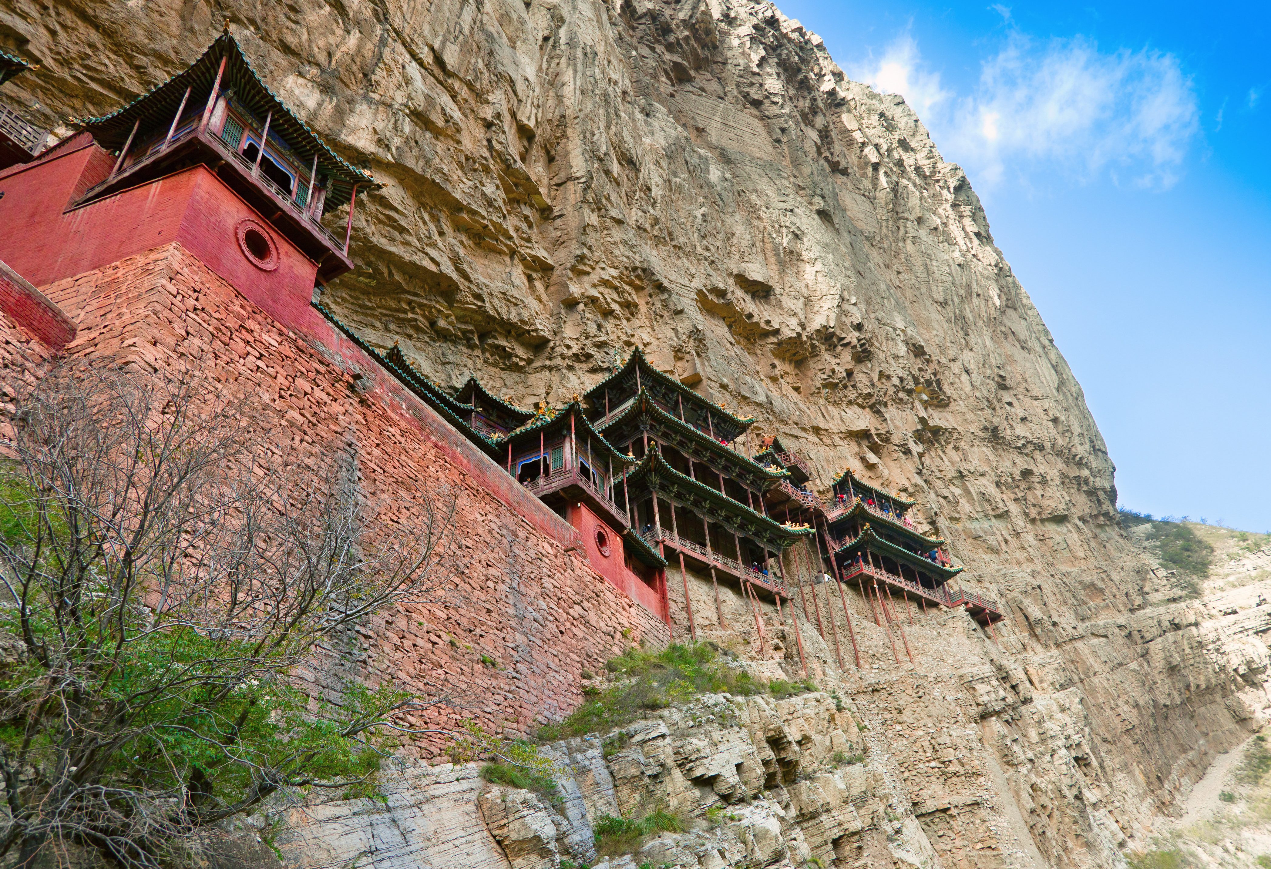 De hangende kloosters van Datong in China