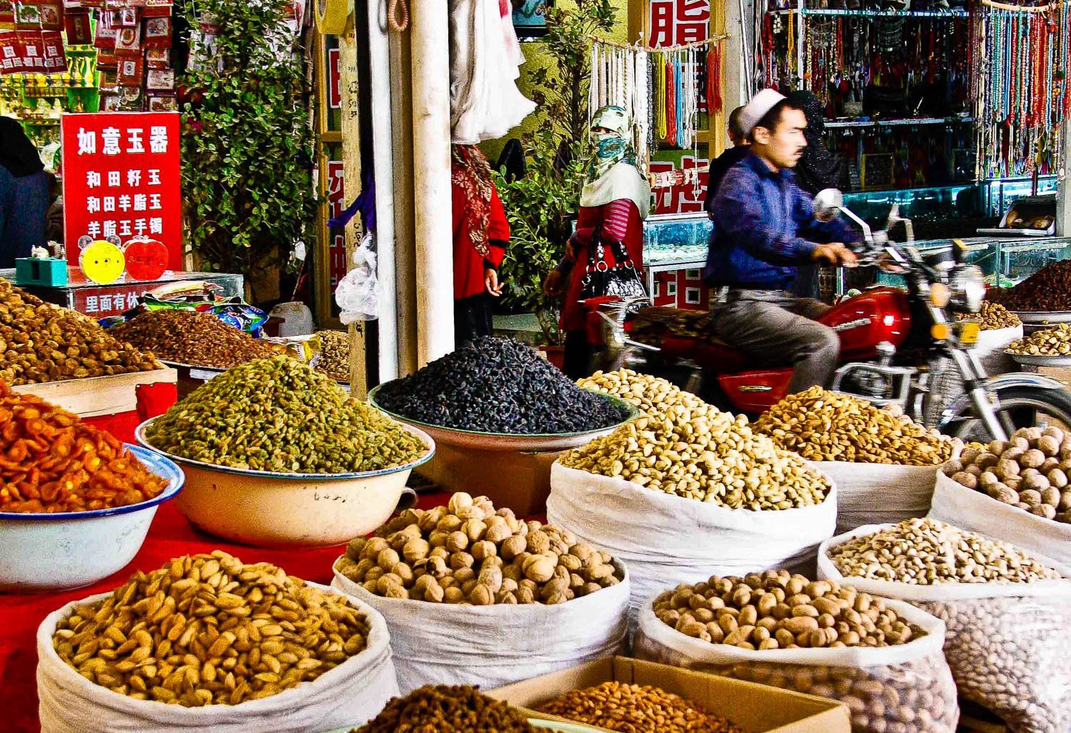 Markt op de zijde route in China
