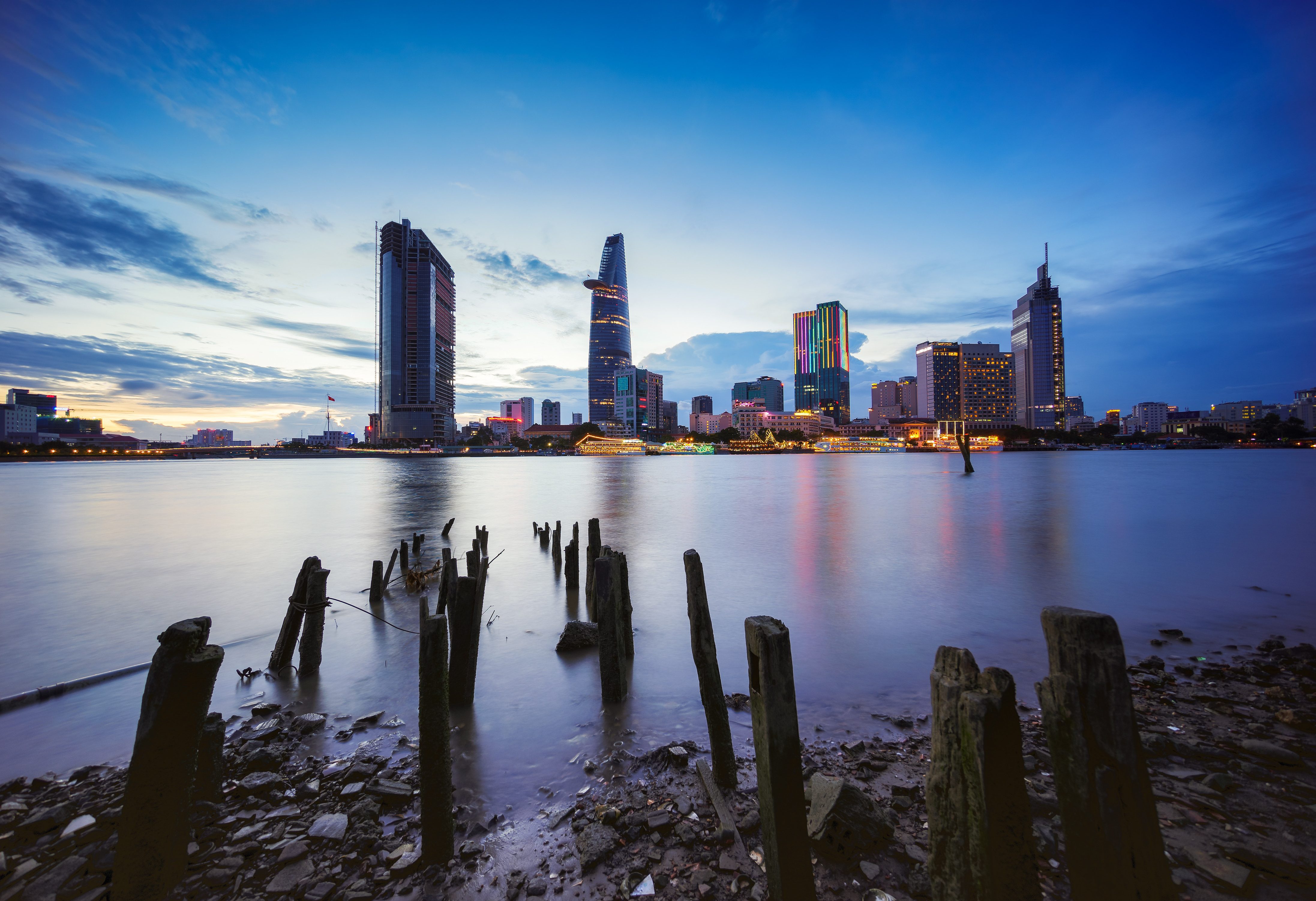 Skyline van Ho Chi Minh Stad, Vietnam