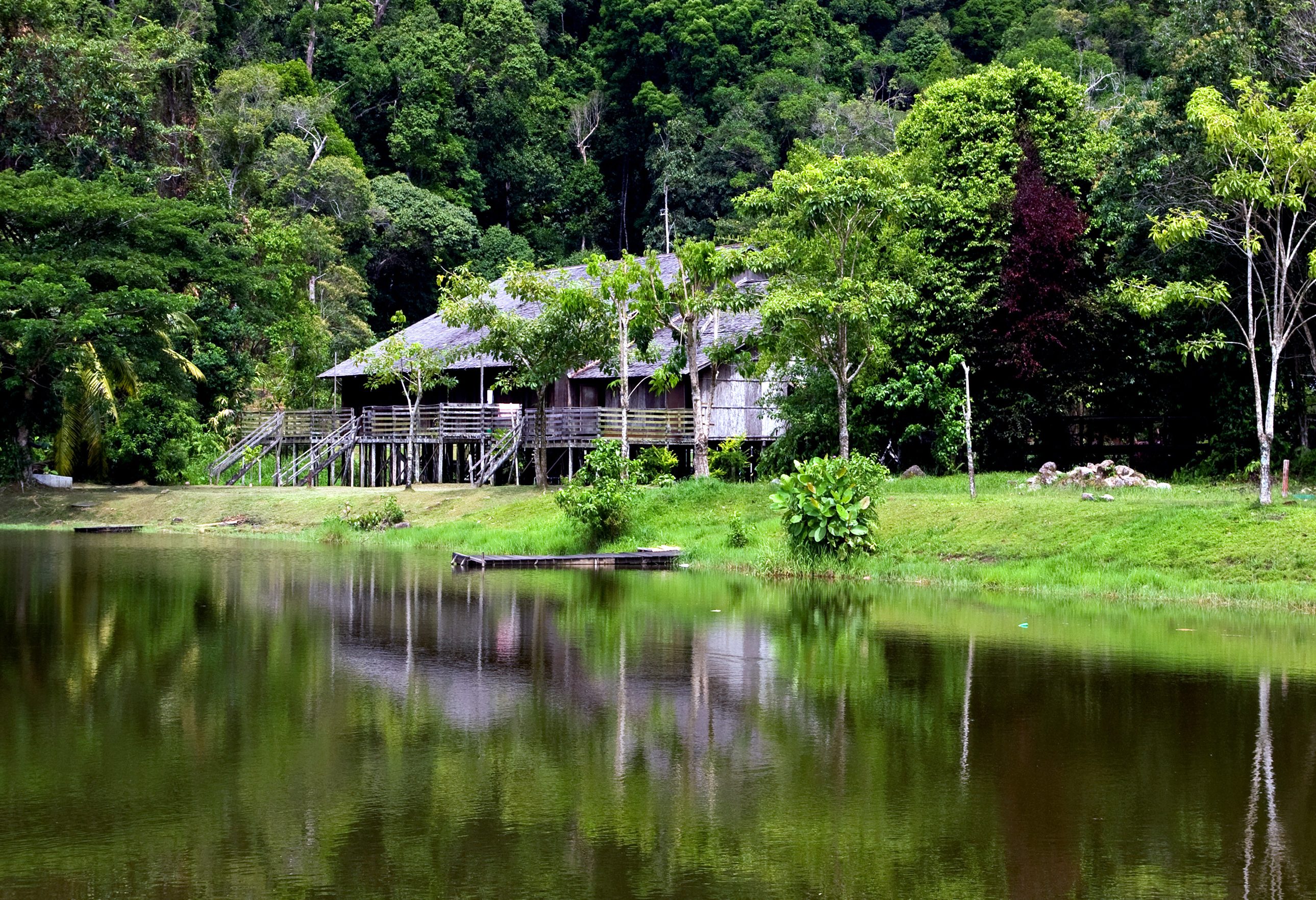 Iban Dayak Longhouse Sarawak Borneo