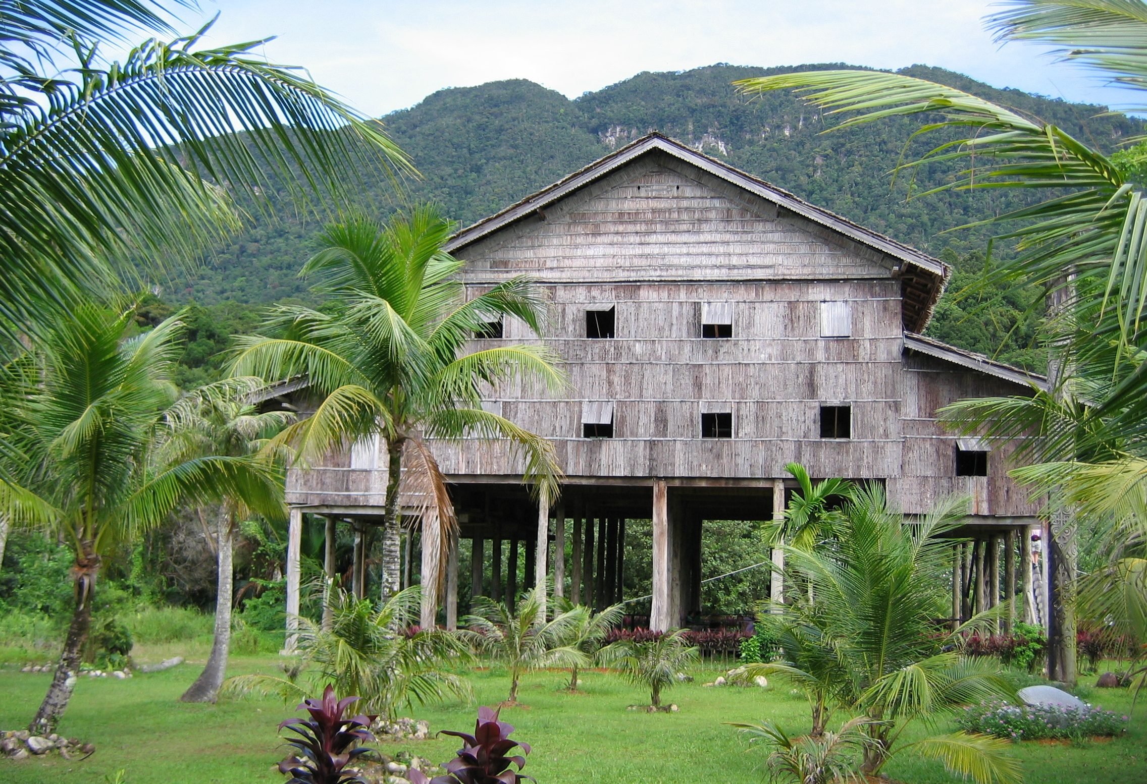 Iban Dayak longhouse Sarawak Borneo