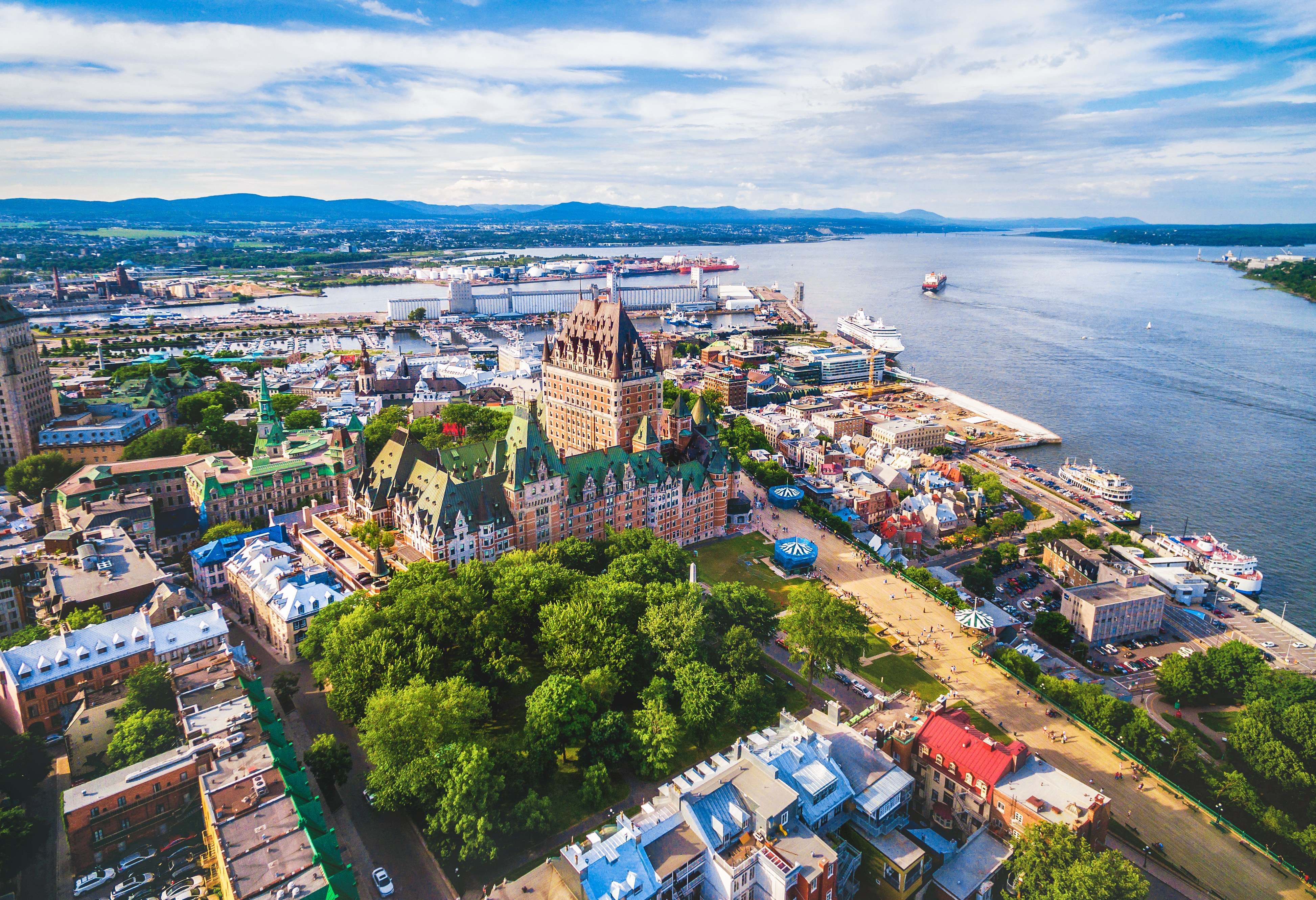 Québec stad aan de Saint Lawrence Rivier Canada