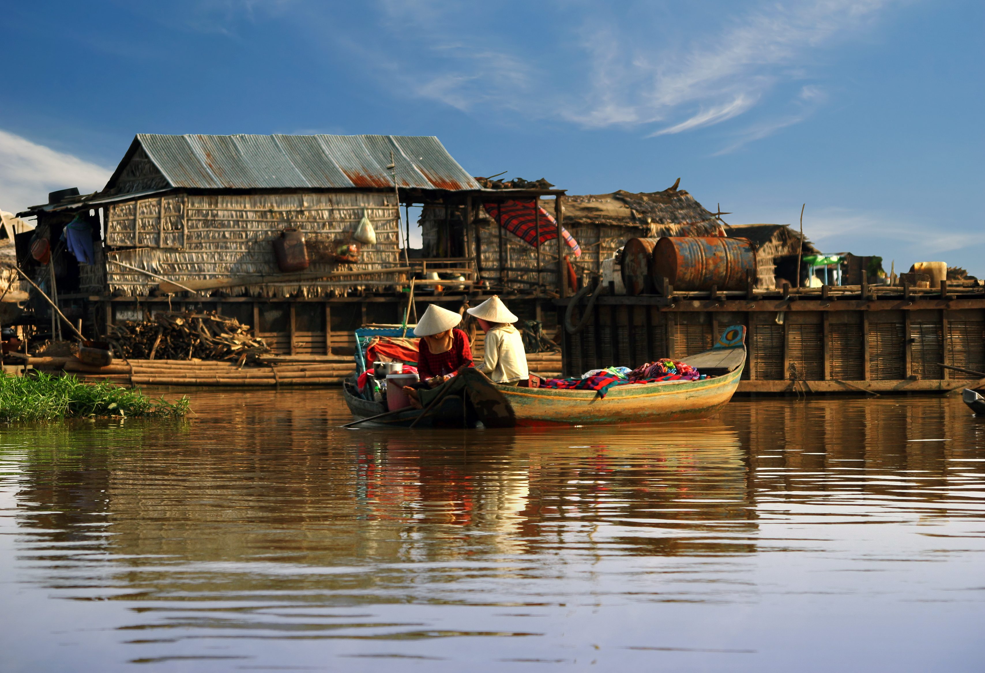 Varen via het Tonle Sap meer naar Battambang