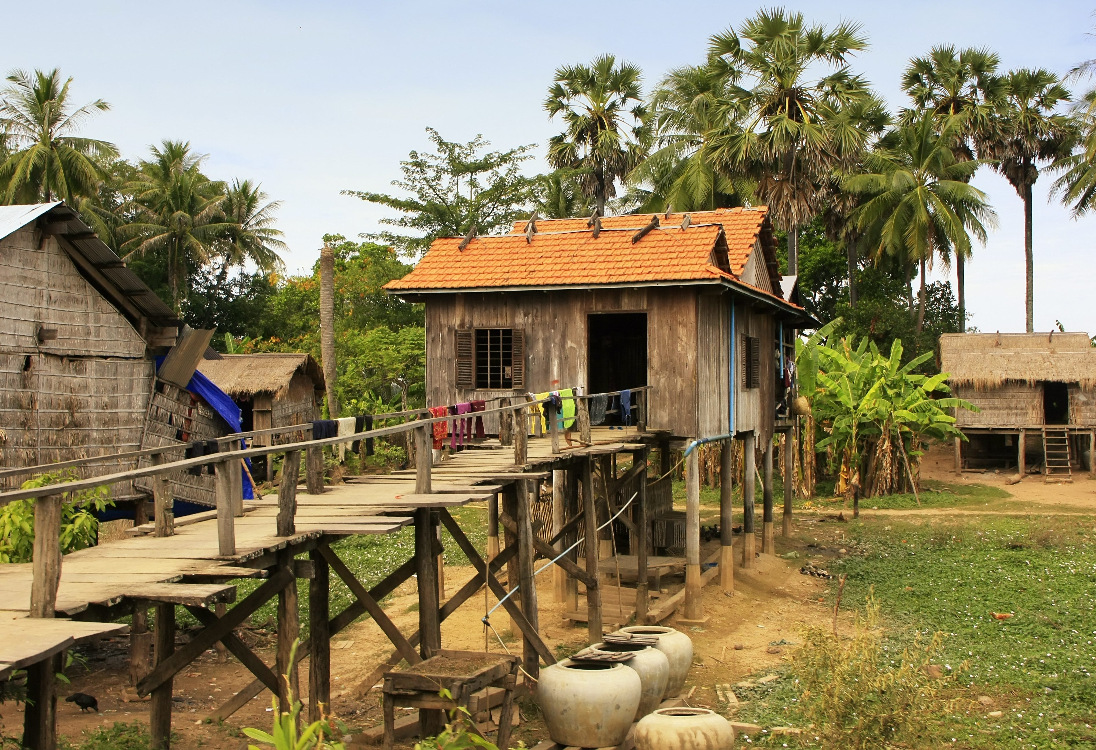 Het dorpsleven in Kratie, Cambodja