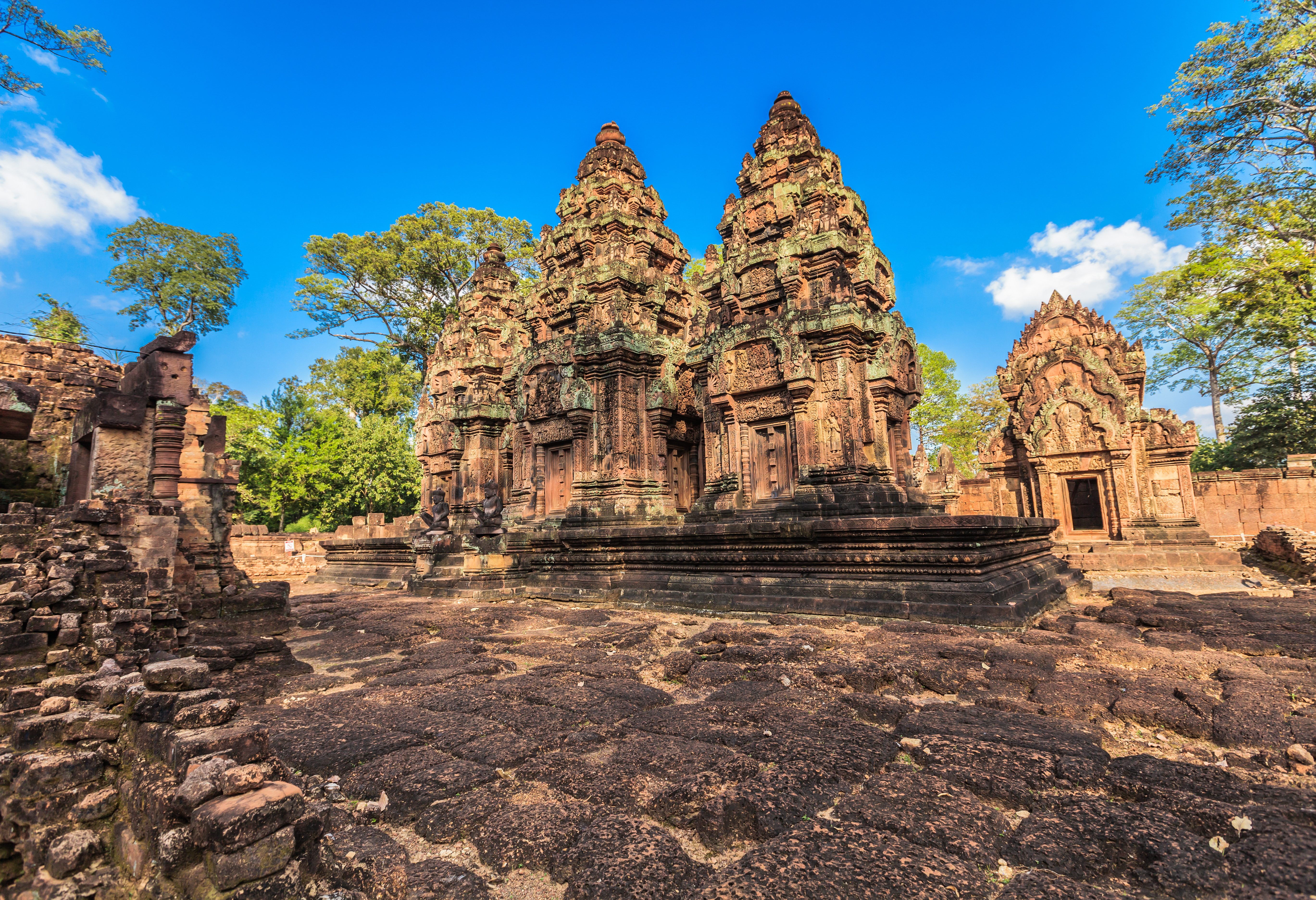 Banteay Srei Citadel of women in het Angkor tempelcomplex in Cambodja