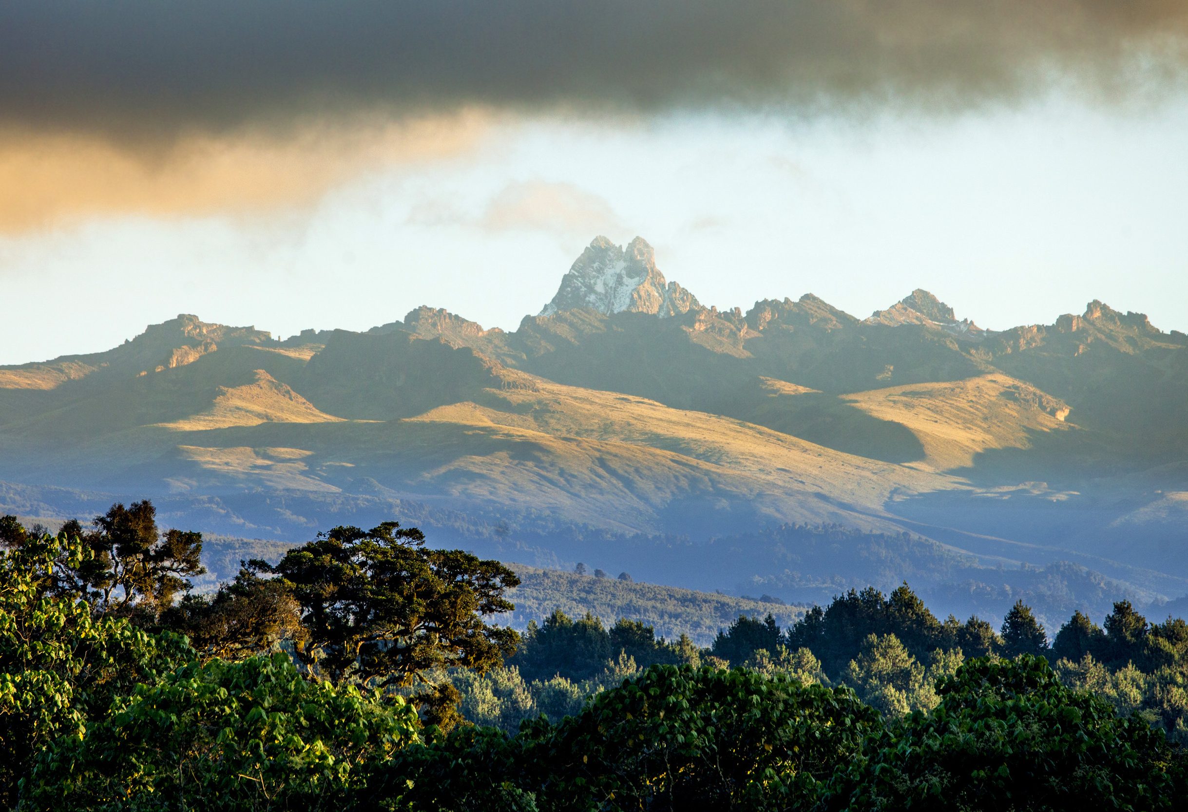 Uitzicht op Mount Kenya in Kenia