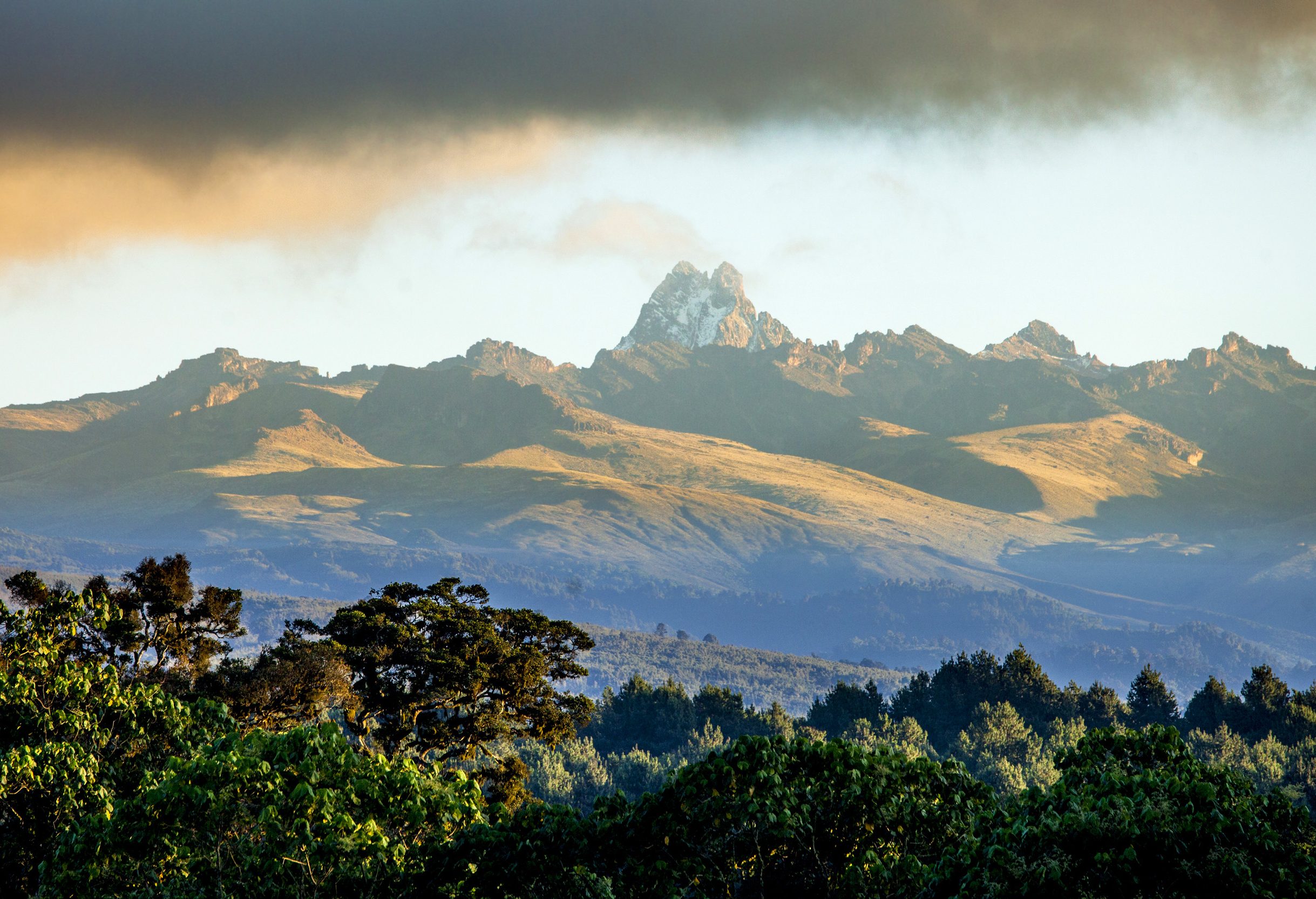 Uitzicht op Mount Kenya in Kenia