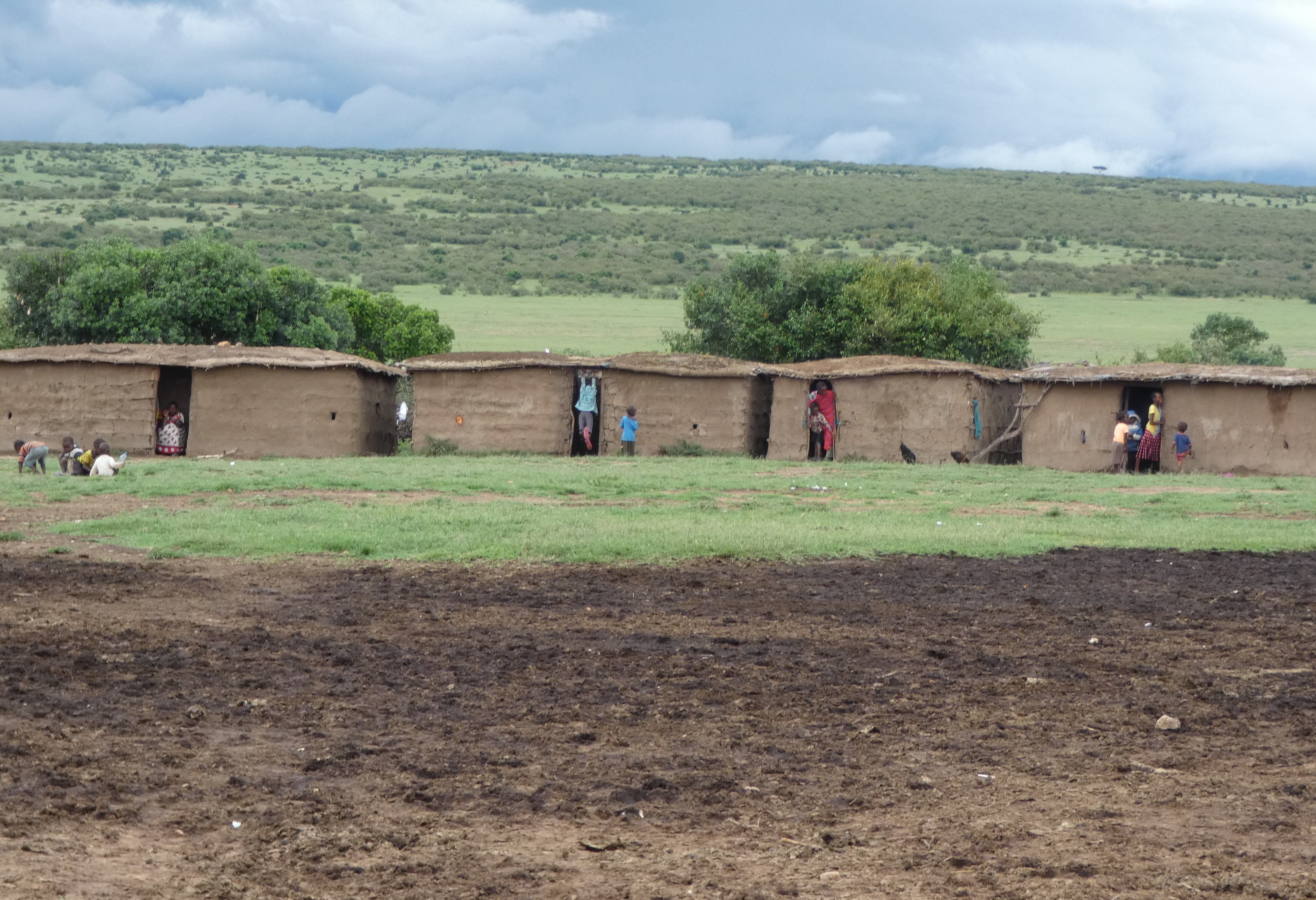 Maasai manyatta nabij de Masai Mara in Kenia