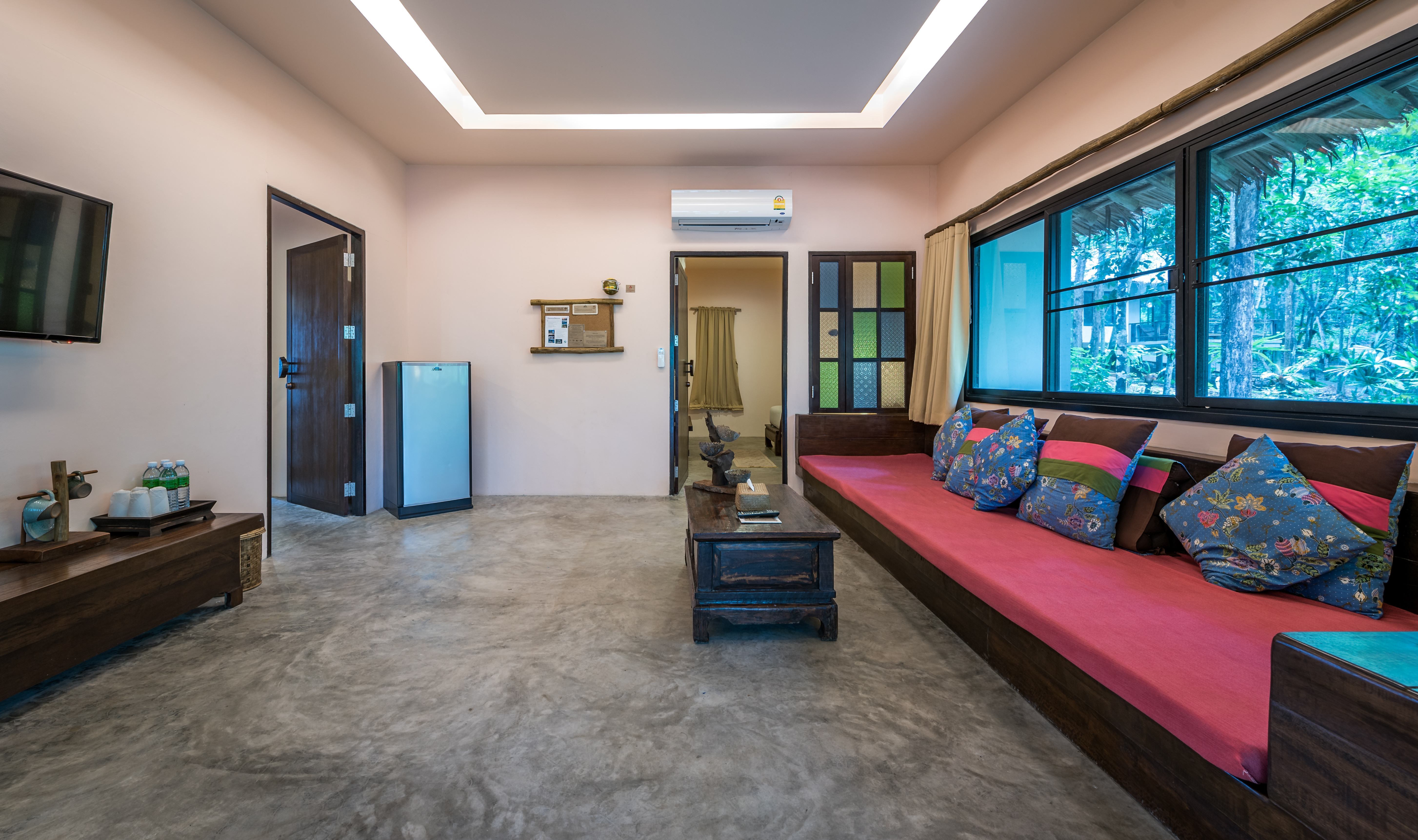 Family Villa woonkamer in het Koh Yao Yai Village in Thailand