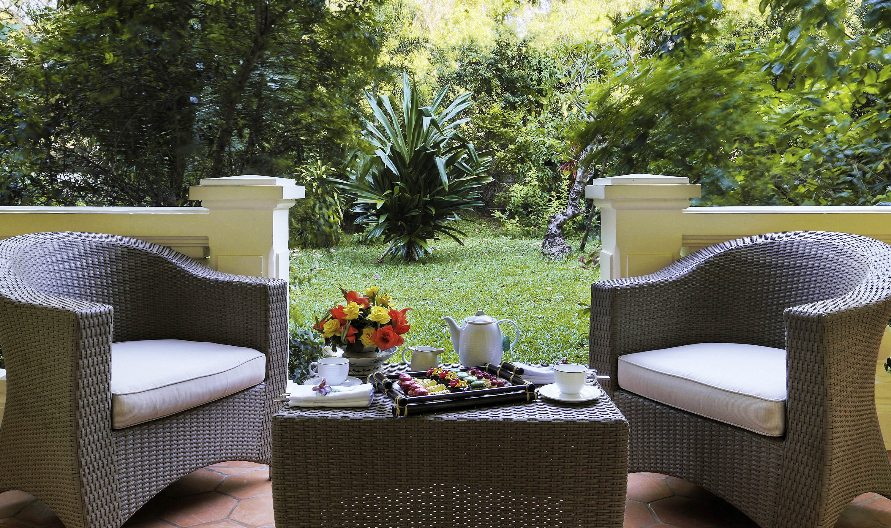 Premier Garden kamer terras in het La Veranda Resort op Phu Quoc in Vietnam