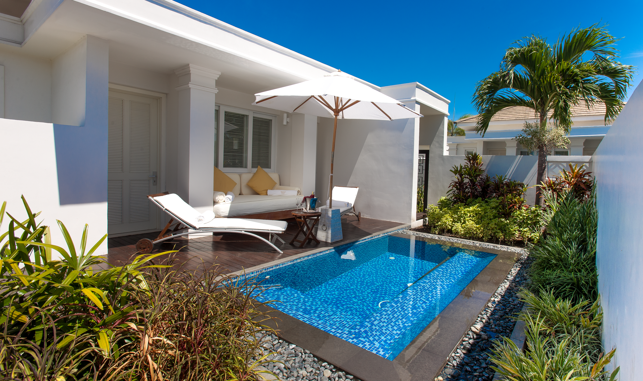 Princess Villa terras in het Princess d'Annam Resort Ke Ga Bay in Vietnam